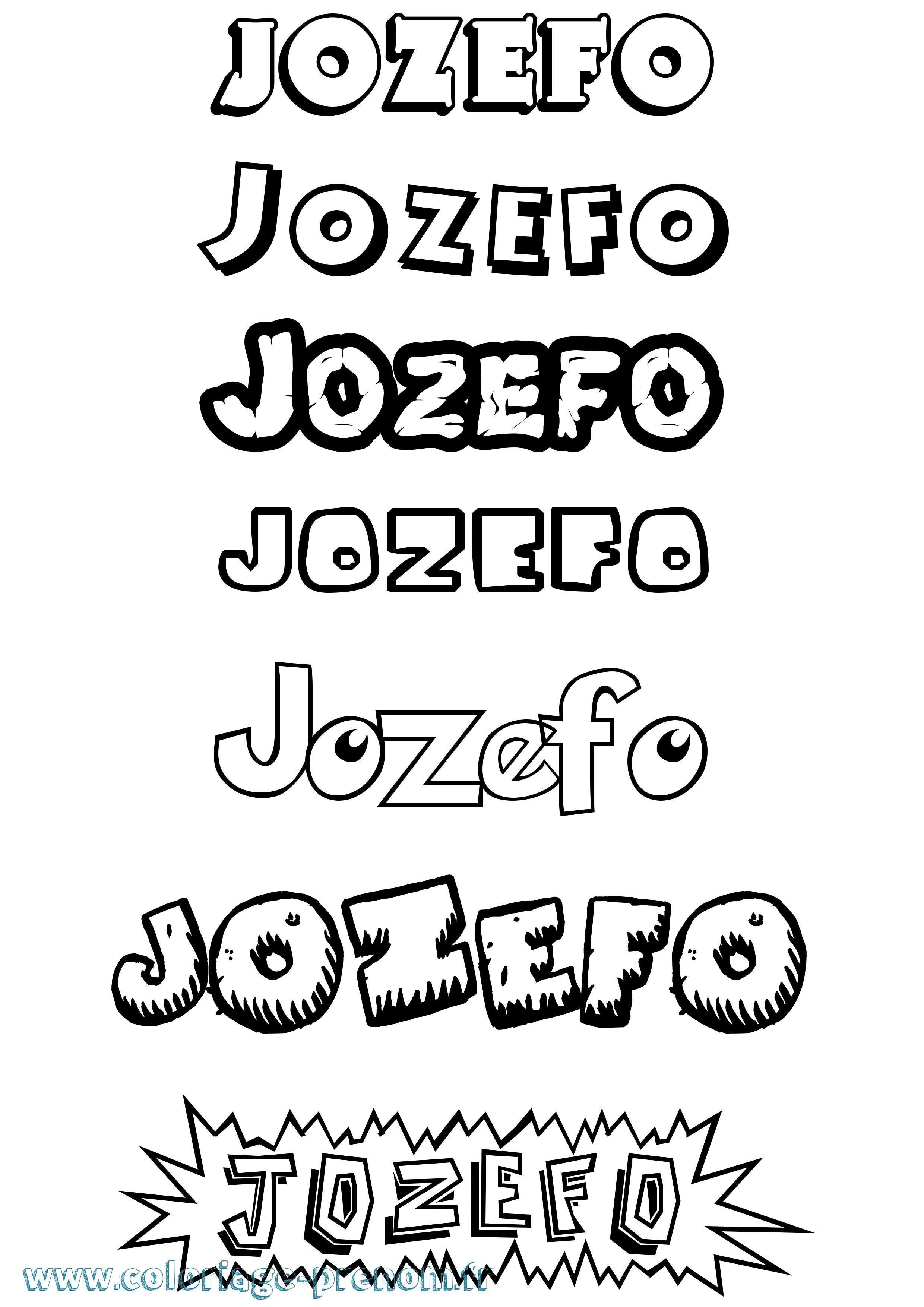 Coloriage Jozefo Dessin Animé Coloriage prénom Jozefo Dessin Animé