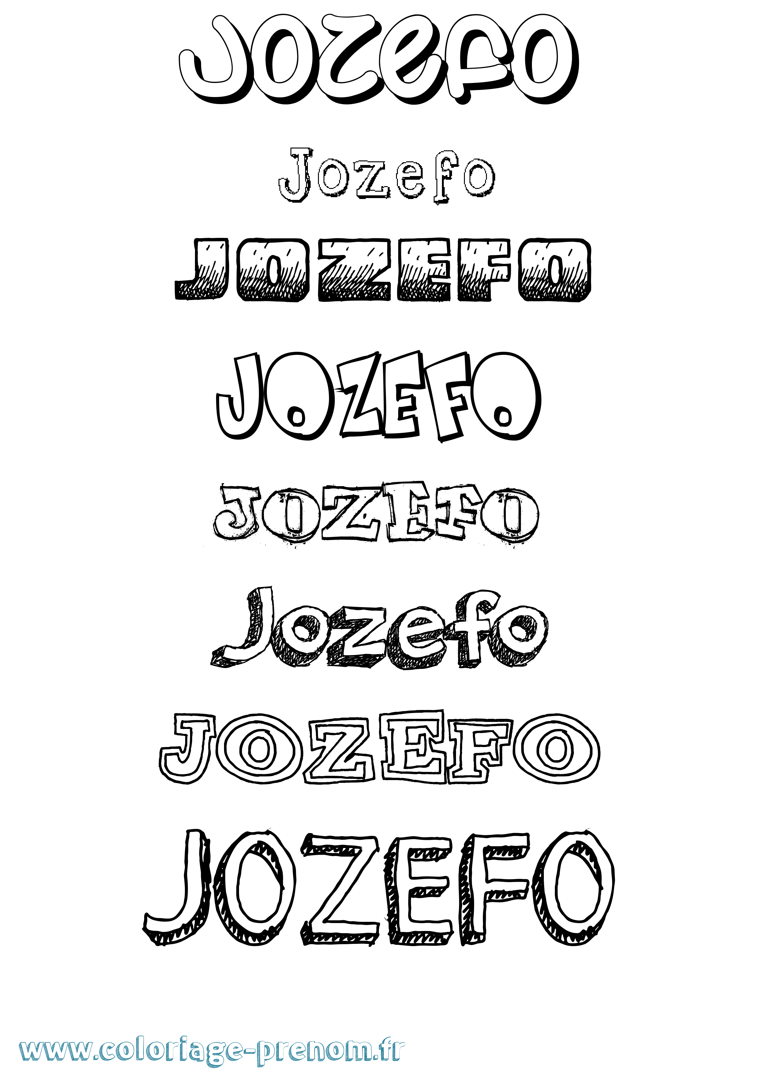 Coloriage Jozefo Dessiné Coloriage prénom Jozefo Dessiné
