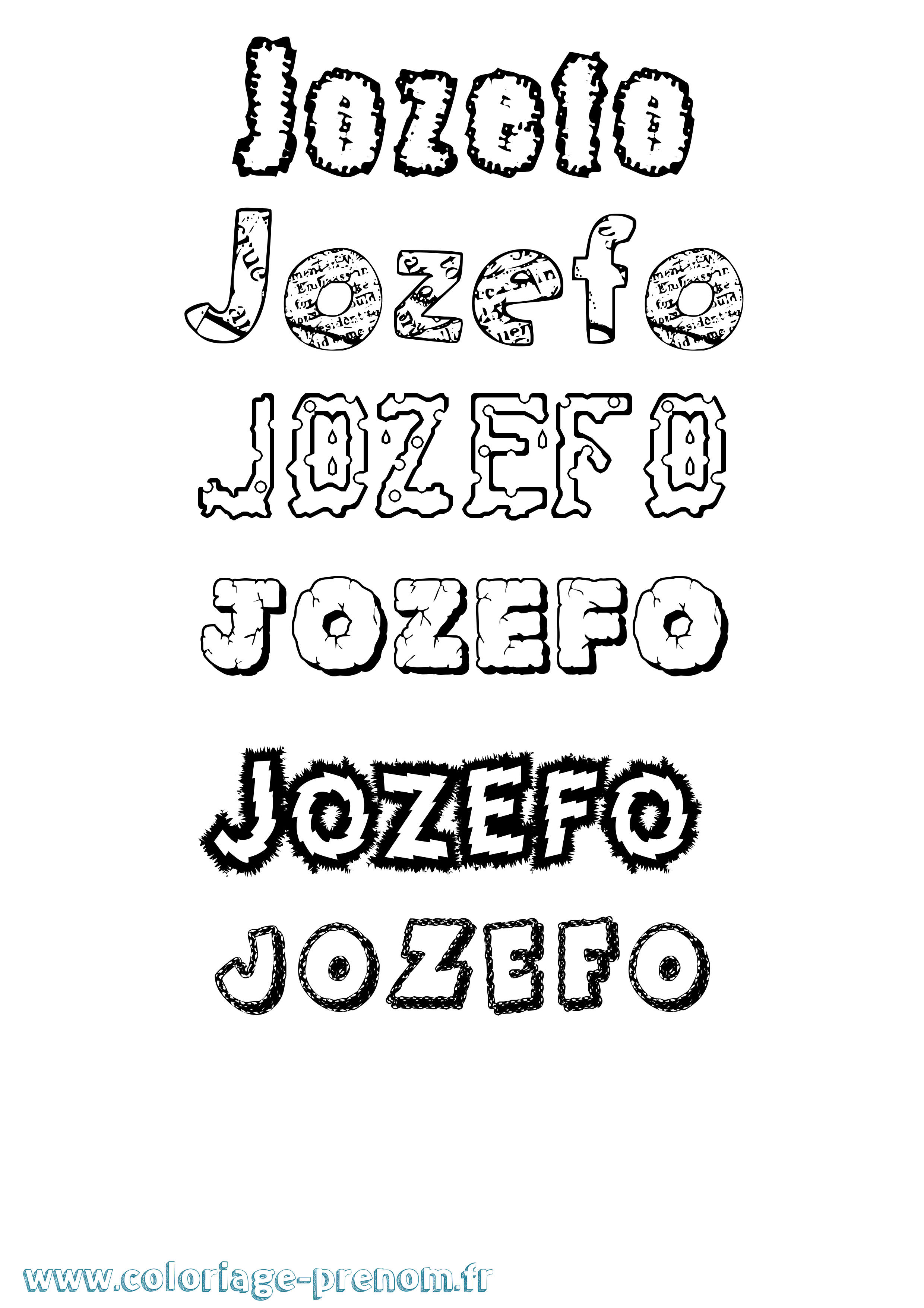 Coloriage Jozefo Destructuré Coloriage prénom Jozefo Destructuré
