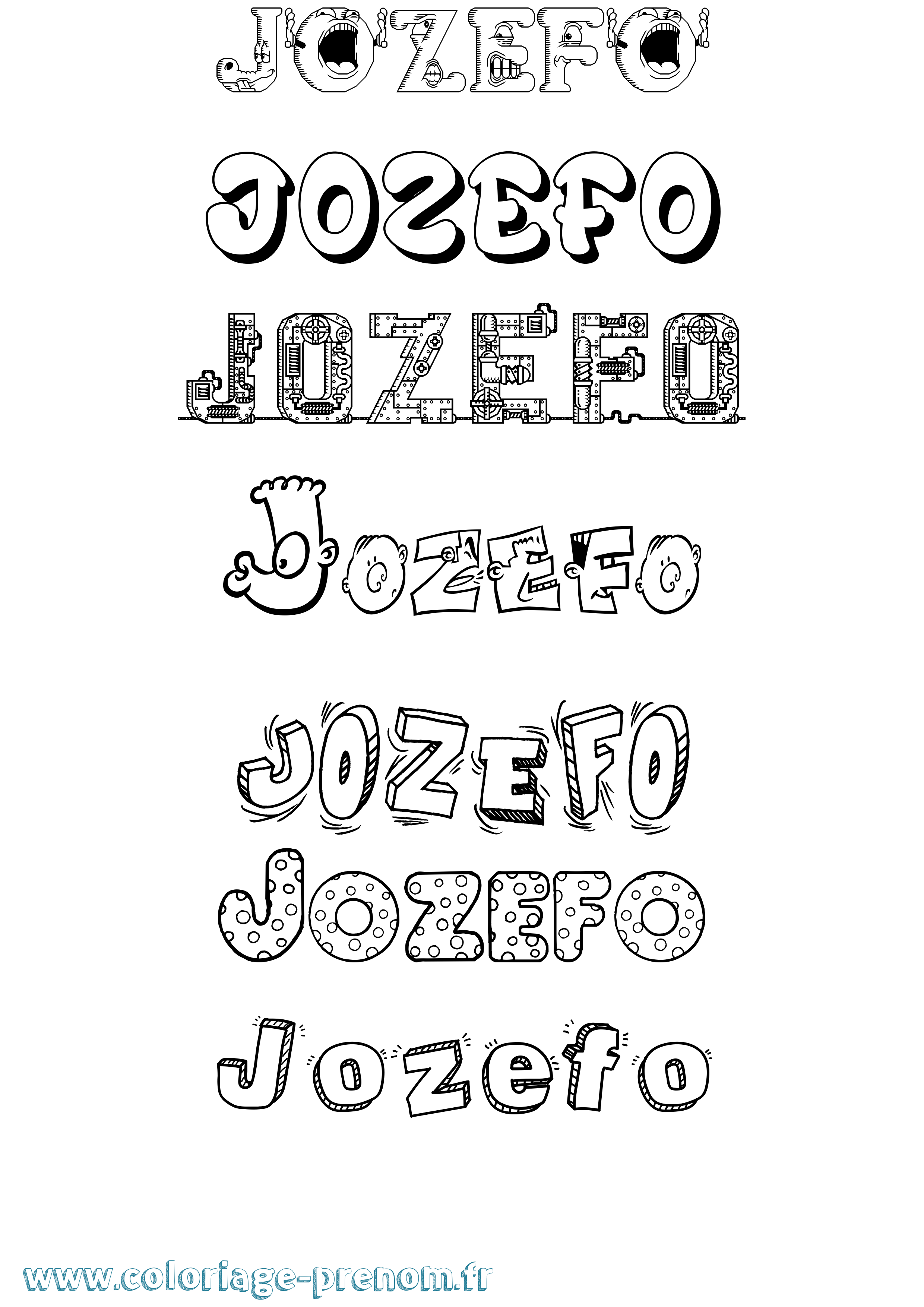 Coloriage Jozefo Fun Coloriage prénom Jozefo Fun