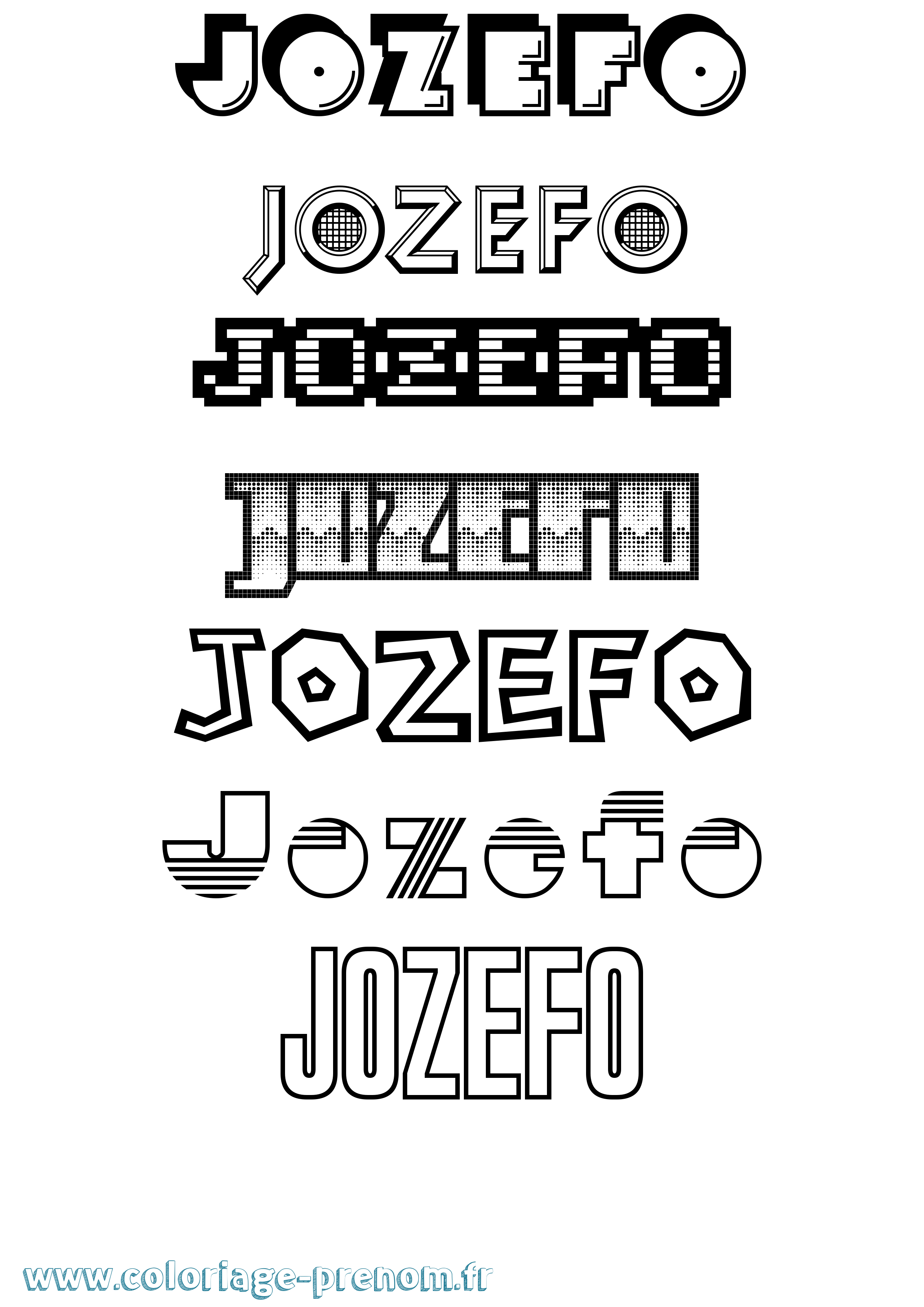 Coloriage Jozefo Jeux Vidéos Coloriage prénom Jozefo Jeux Vidéos