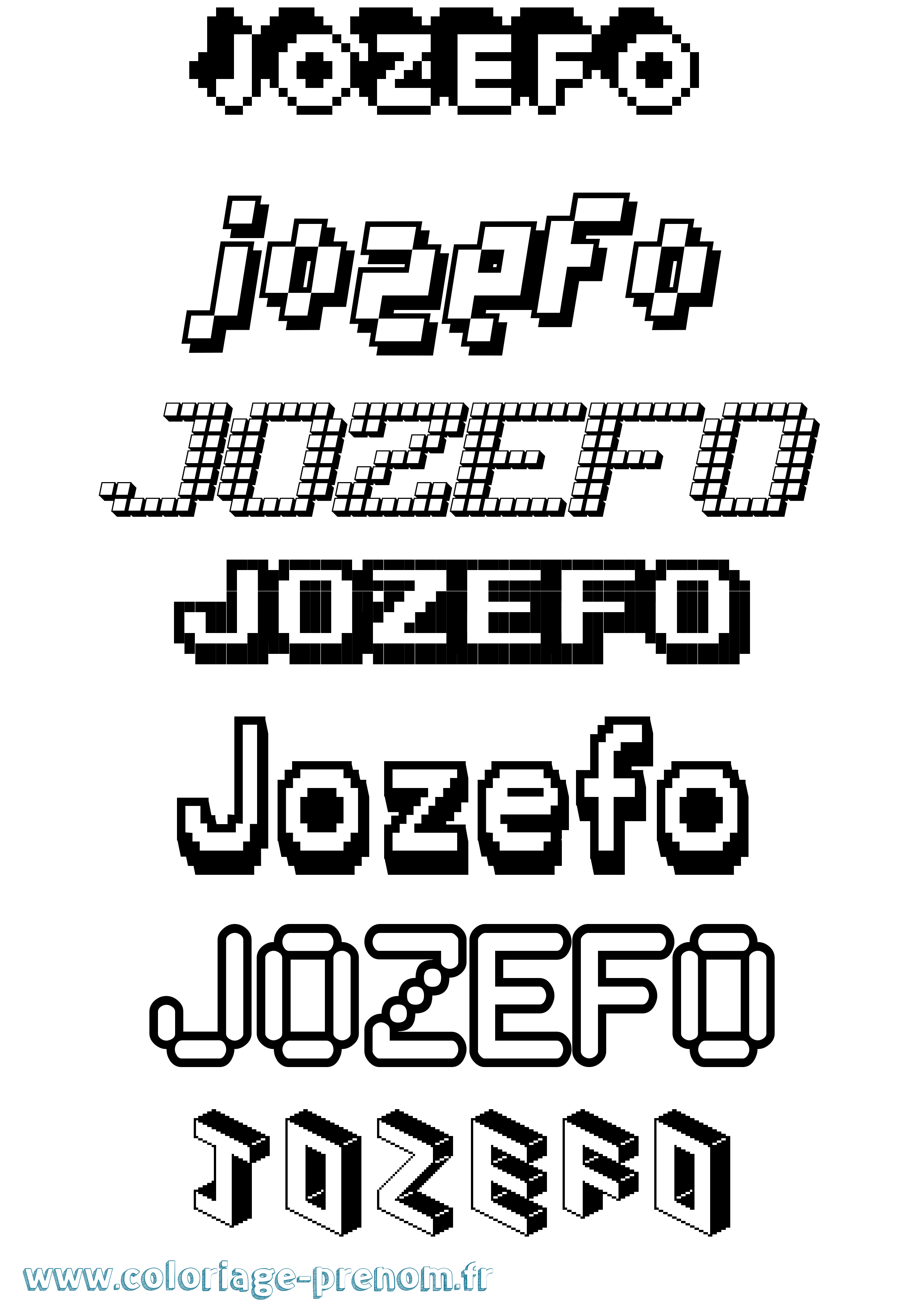 Coloriage Jozefo Pixel Coloriage prénom Jozefo Pixel