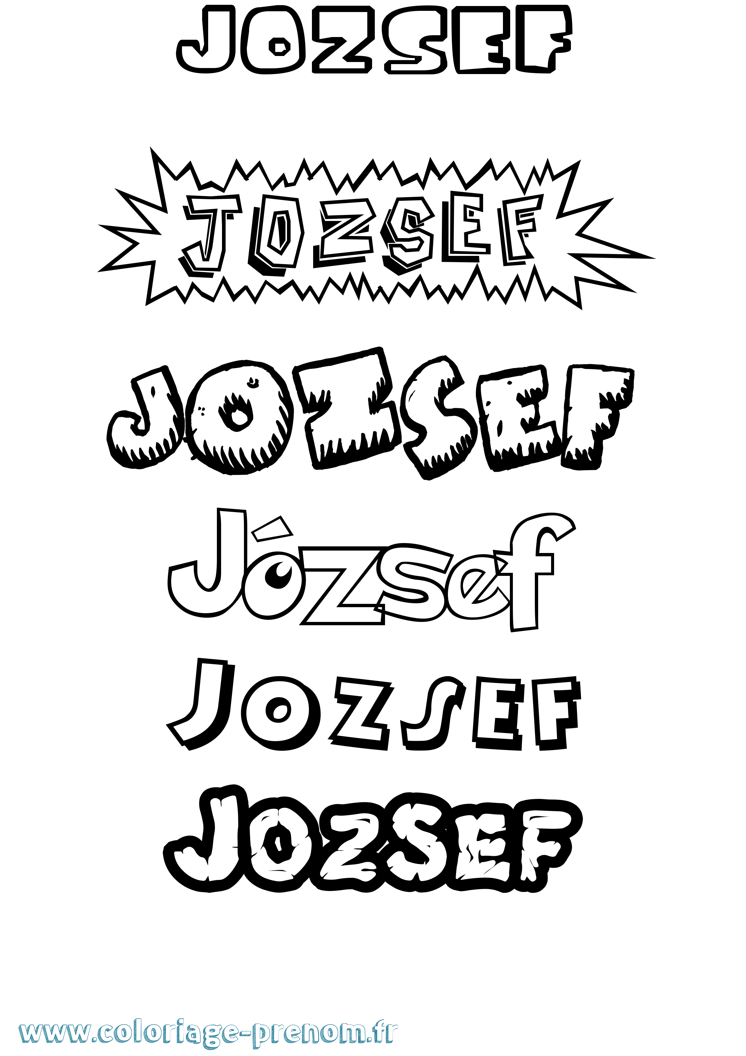 Coloriage József Dessin Animé Coloriage prénom József Dessin Animé