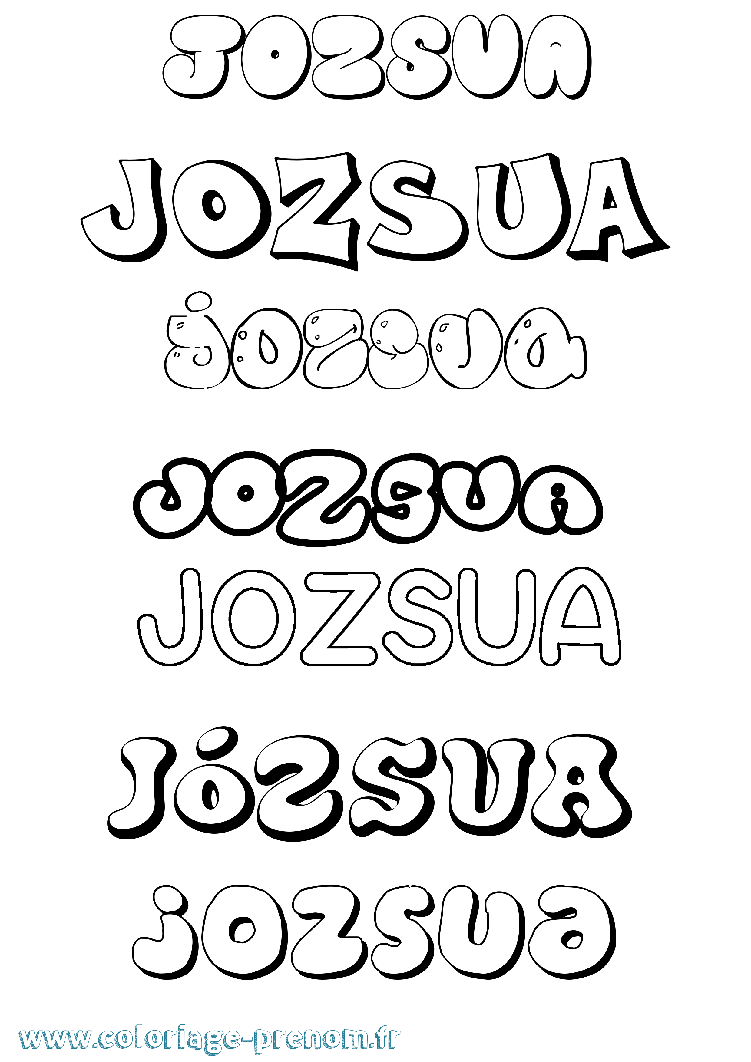 Coloriage Józsua Bubble Coloriage prénom Józsua Bubble