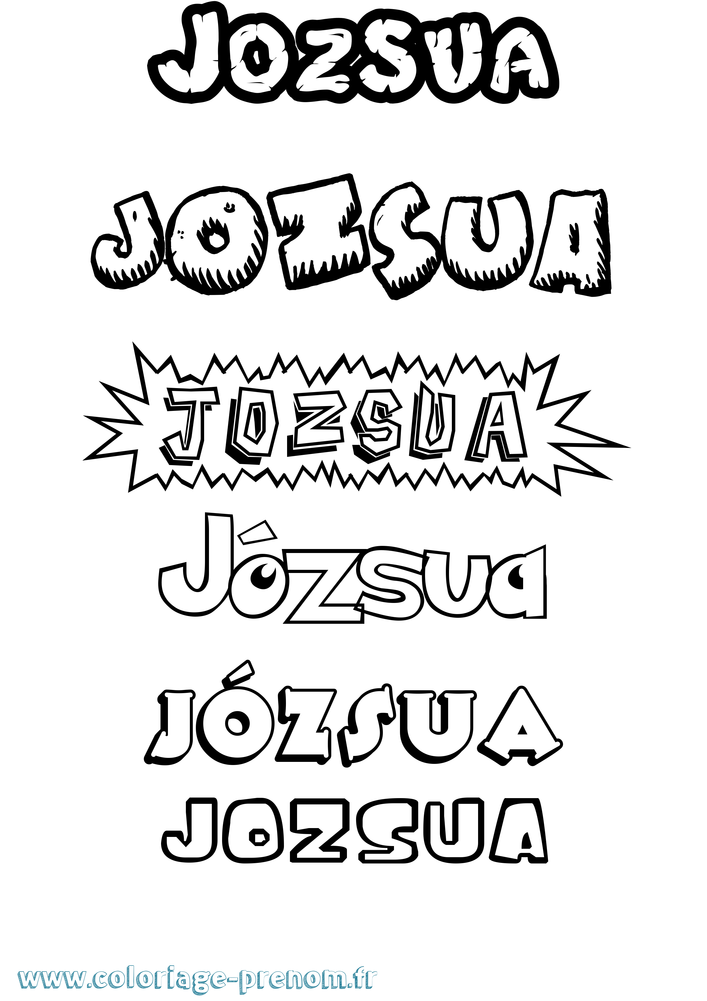 Coloriage Józsua Dessin Animé Coloriage prénom Józsua Dessin Animé