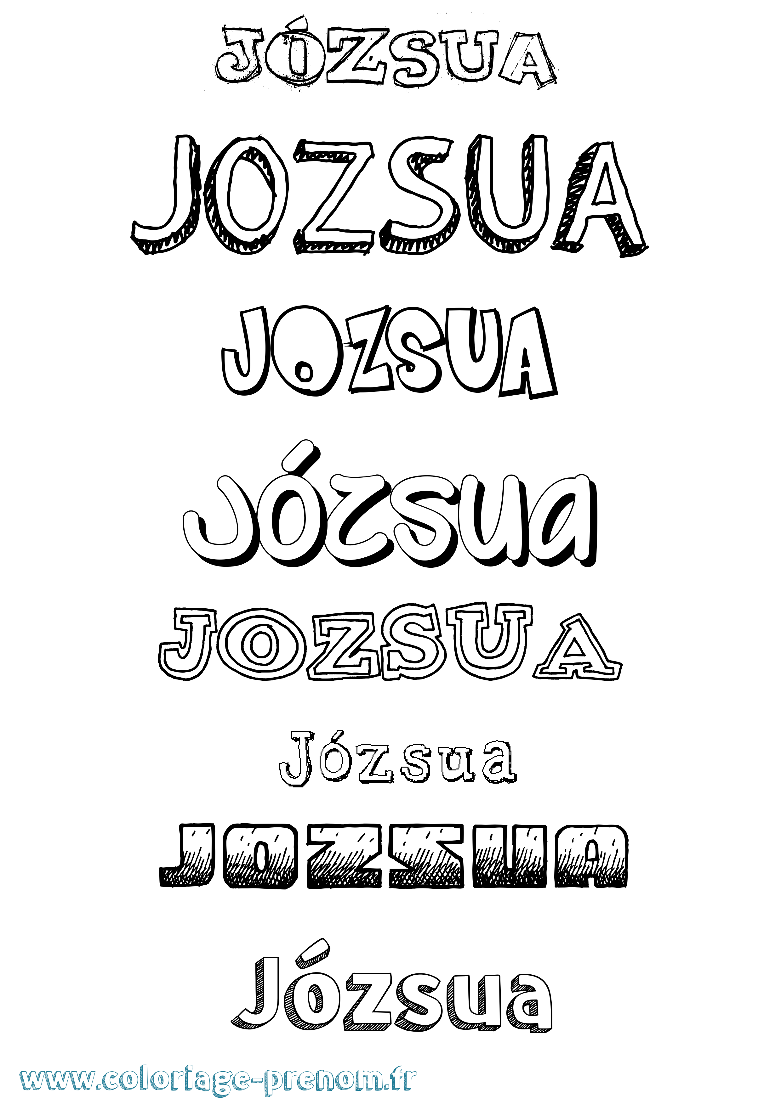 Coloriage Józsua Dessiné Coloriage prénom Józsua Dessiné