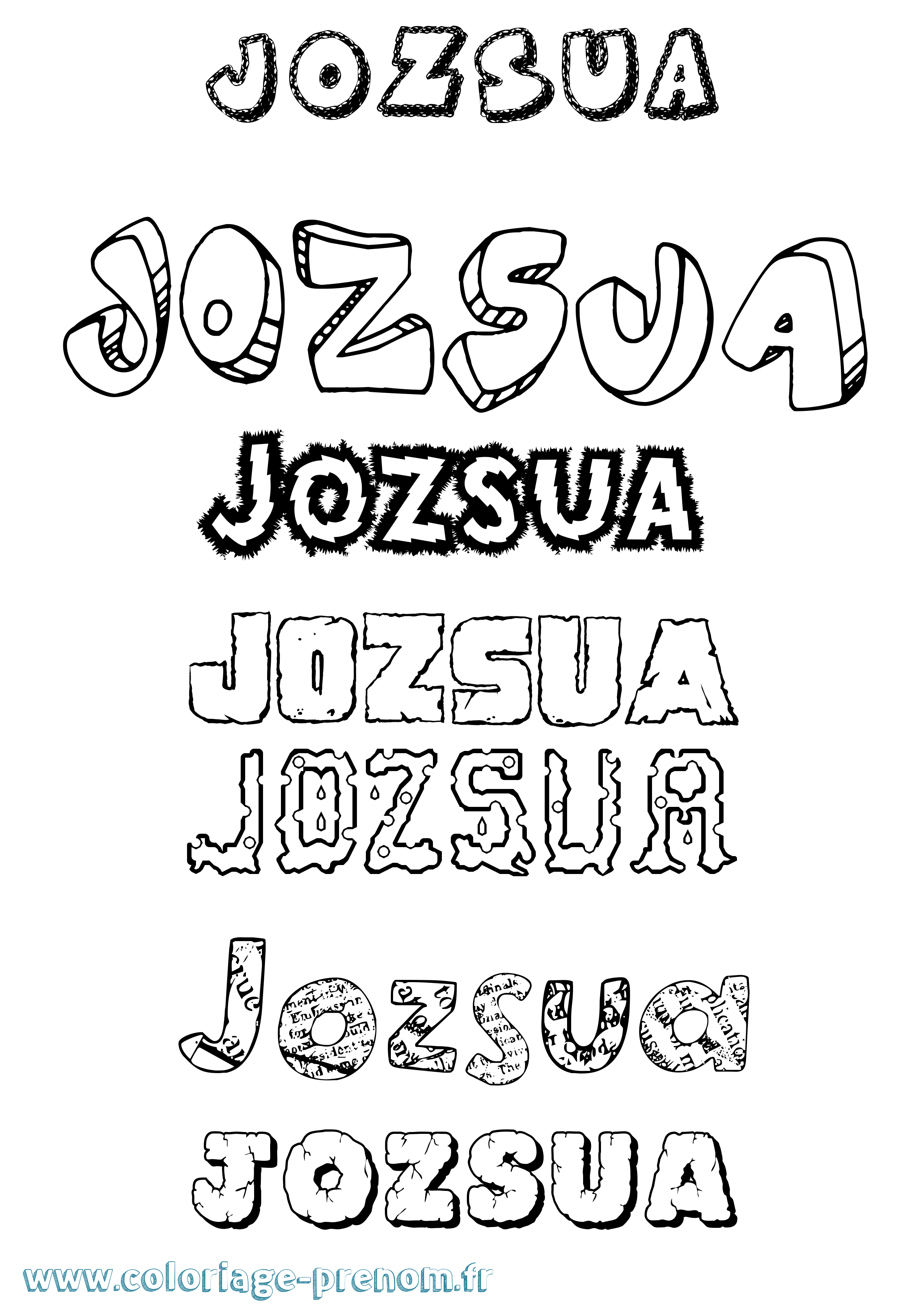 Coloriage Józsua Destructuré Coloriage prénom Józsua Destructuré
