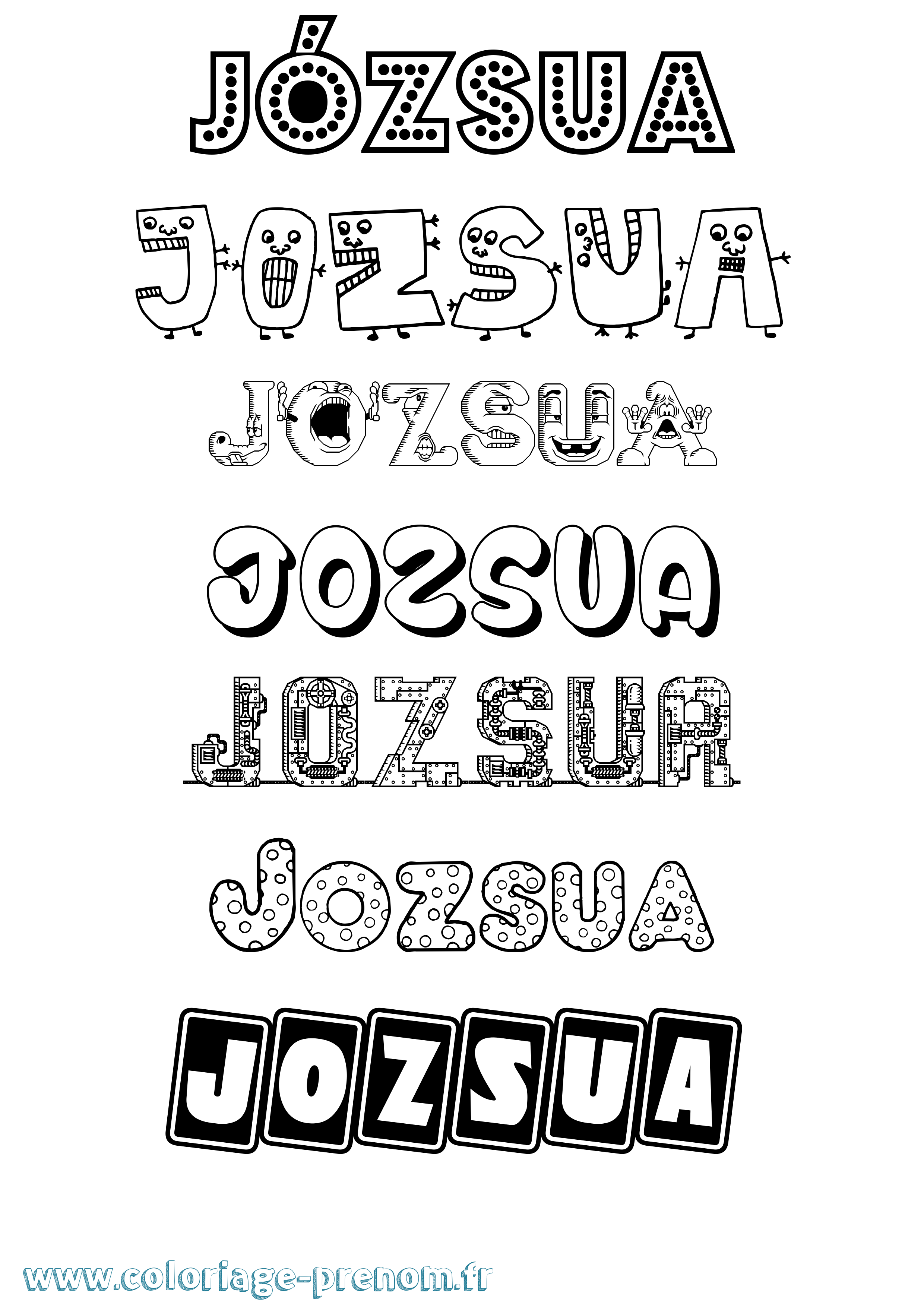 Coloriage Józsua Fun Coloriage prénom Józsua Fun