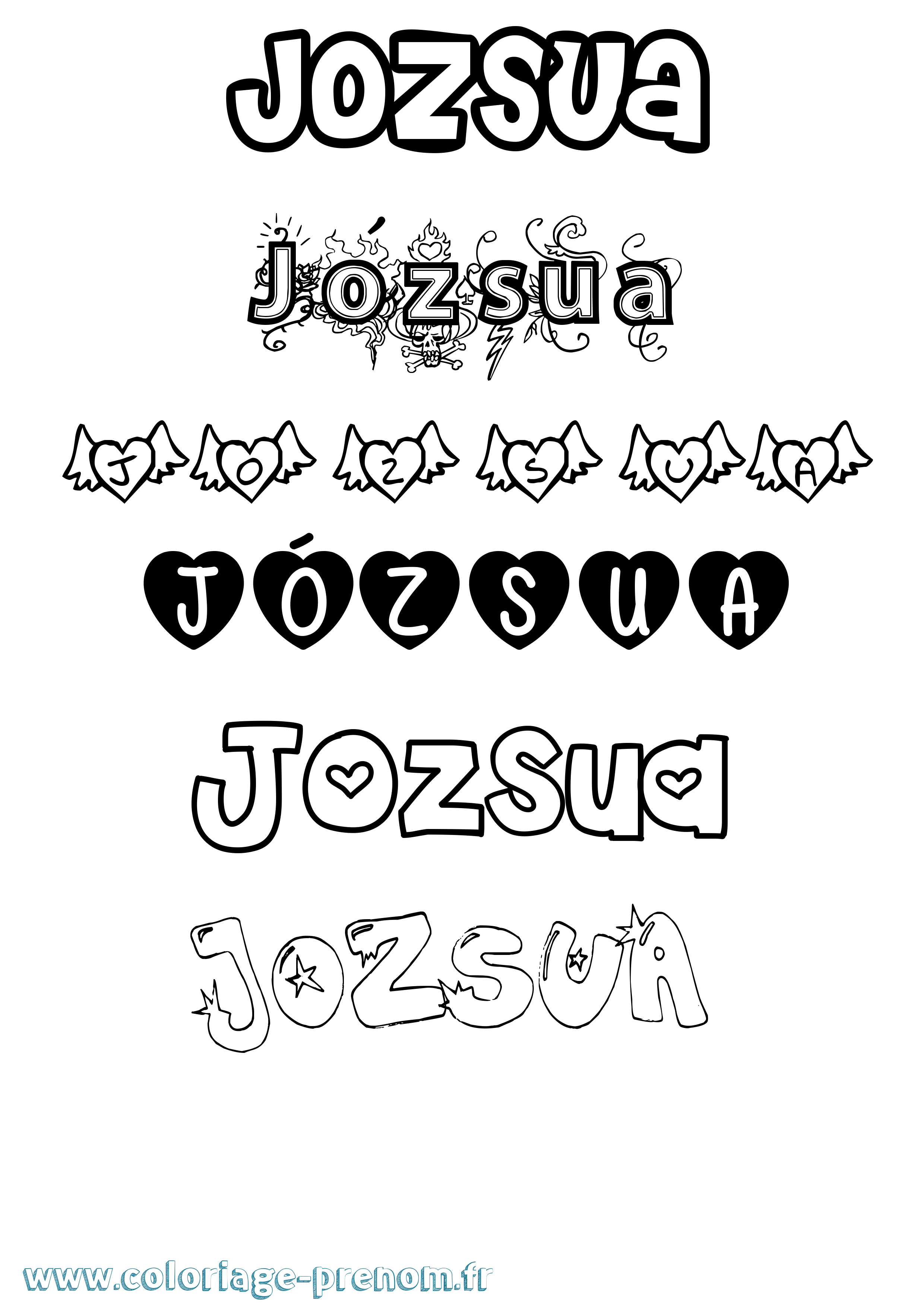 Coloriage Józsua Girly Coloriage prénom Józsua Girly