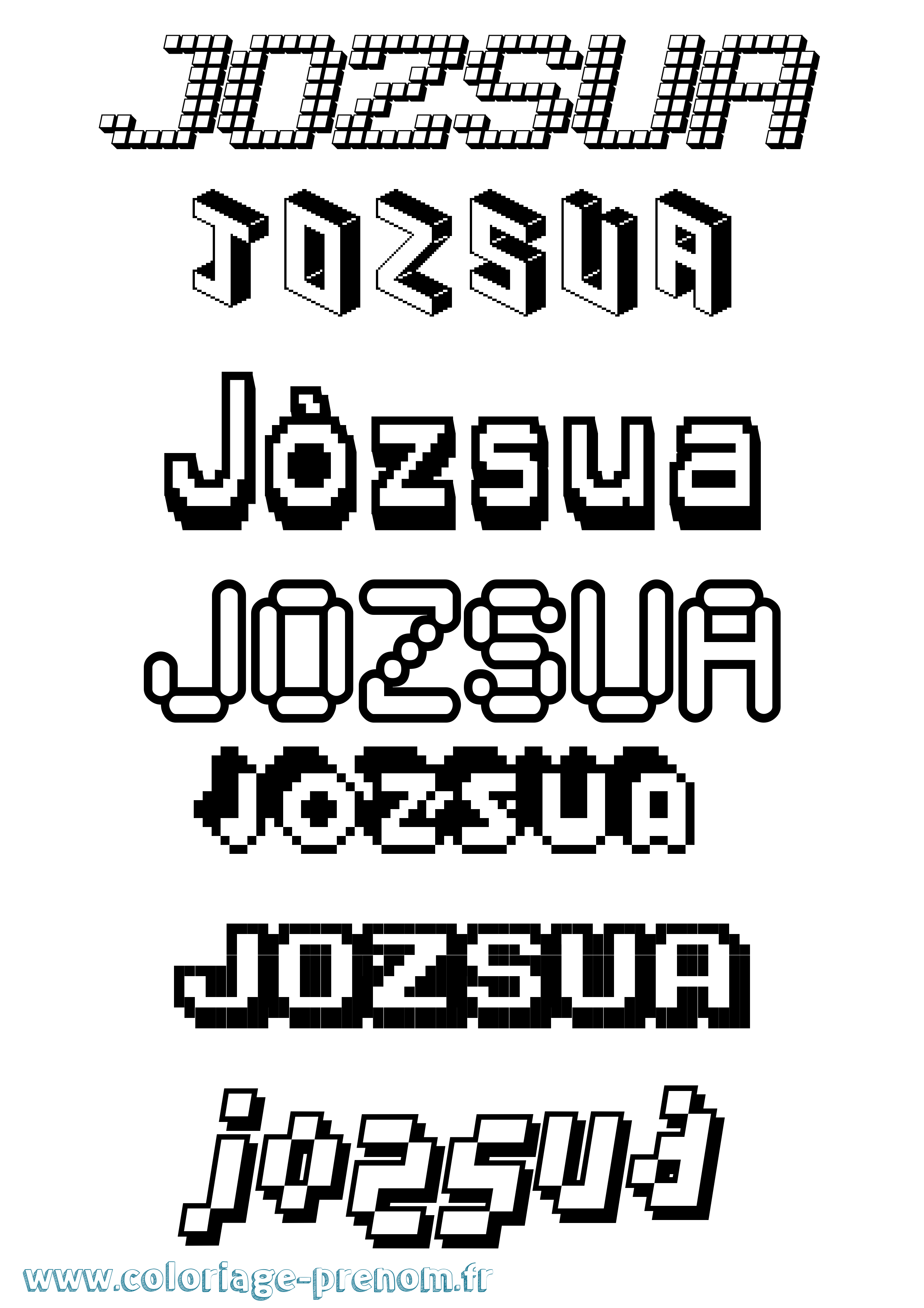 Coloriage Józsua Pixel Coloriage prénom Józsua Pixel