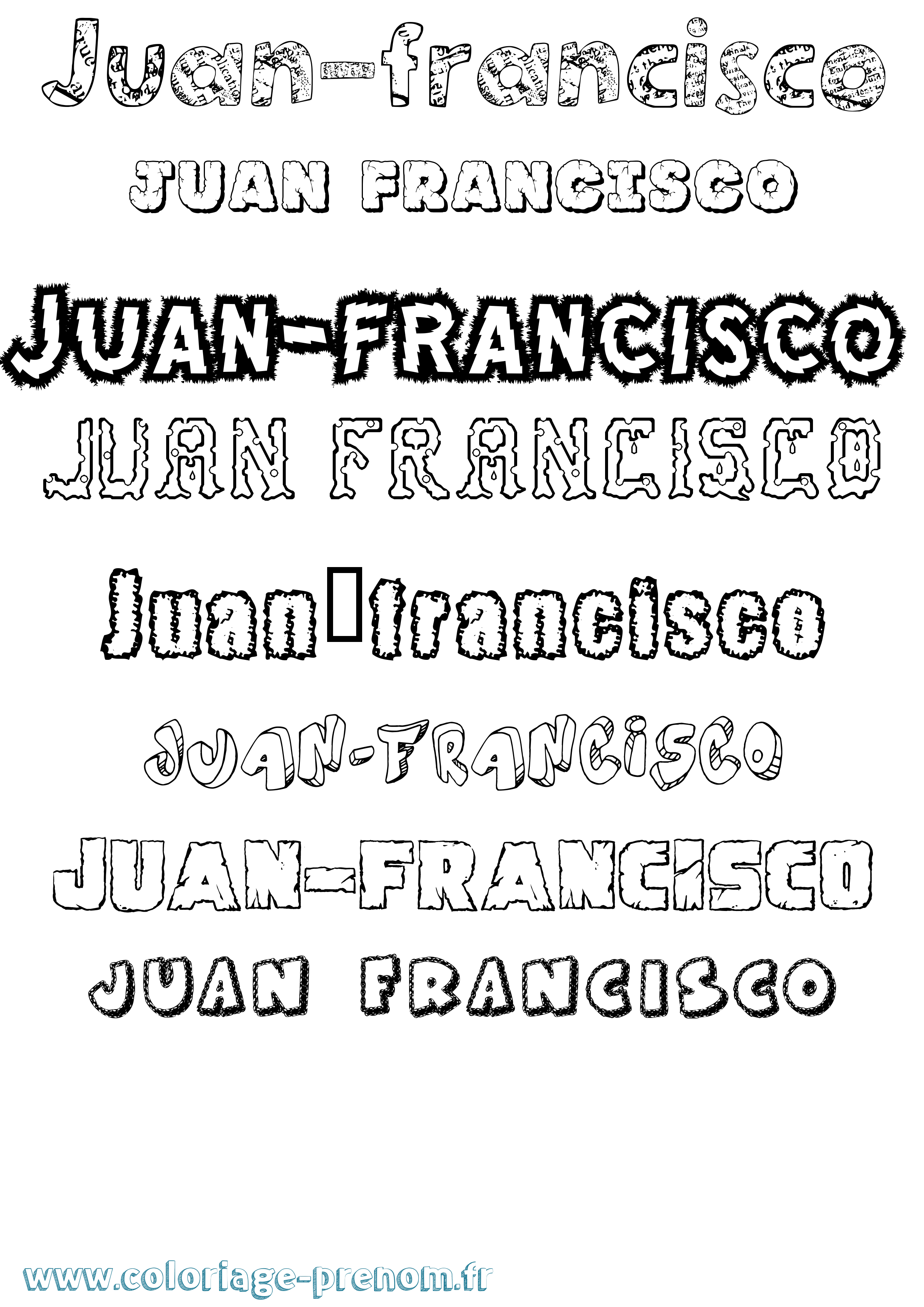 Coloriage Juan-Francisco Destructuré Coloriage prénom Juan-Francisco Destructuré