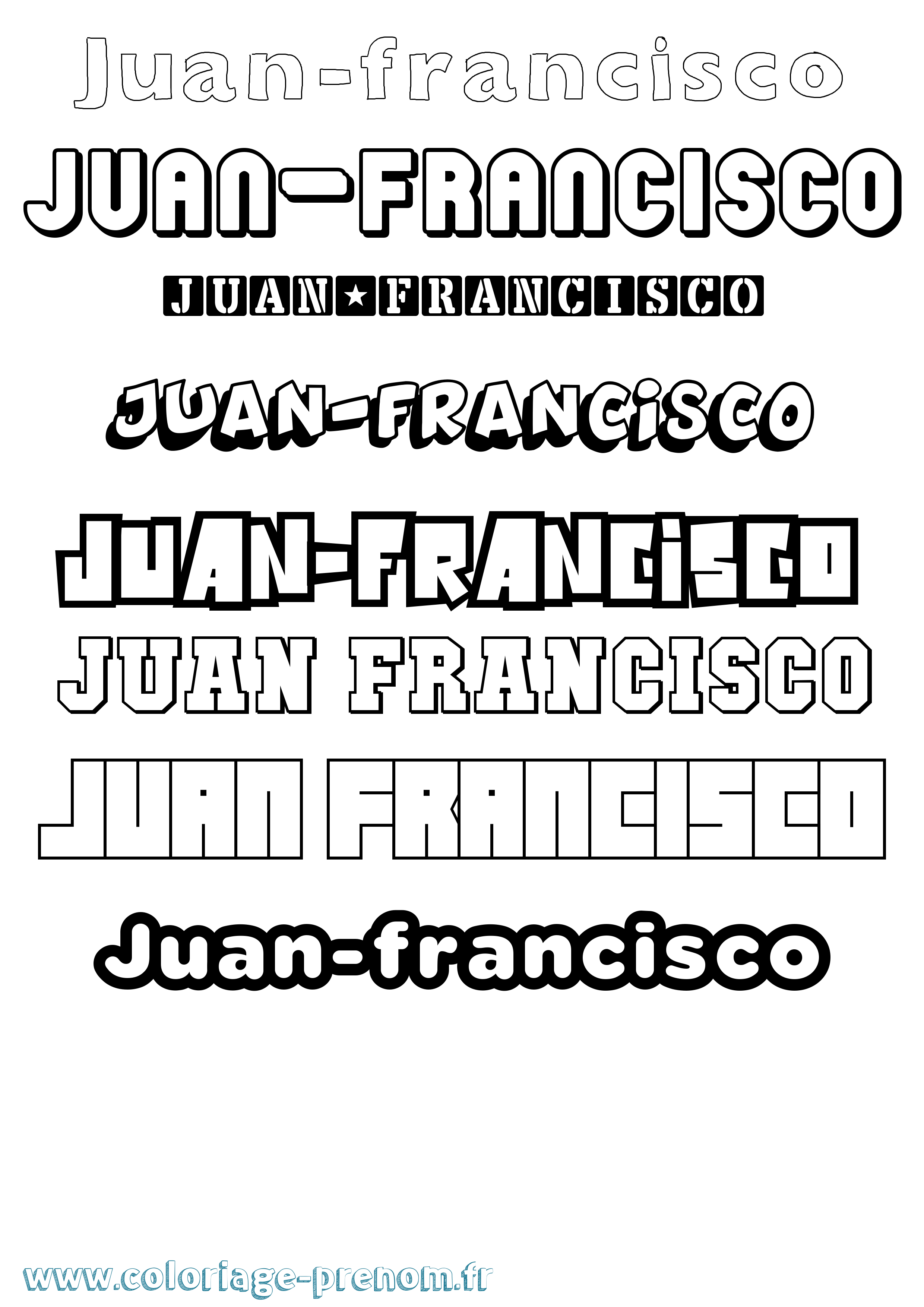 Coloriage Juan-Francisco Simple Coloriage prénom Juan-Francisco Simple