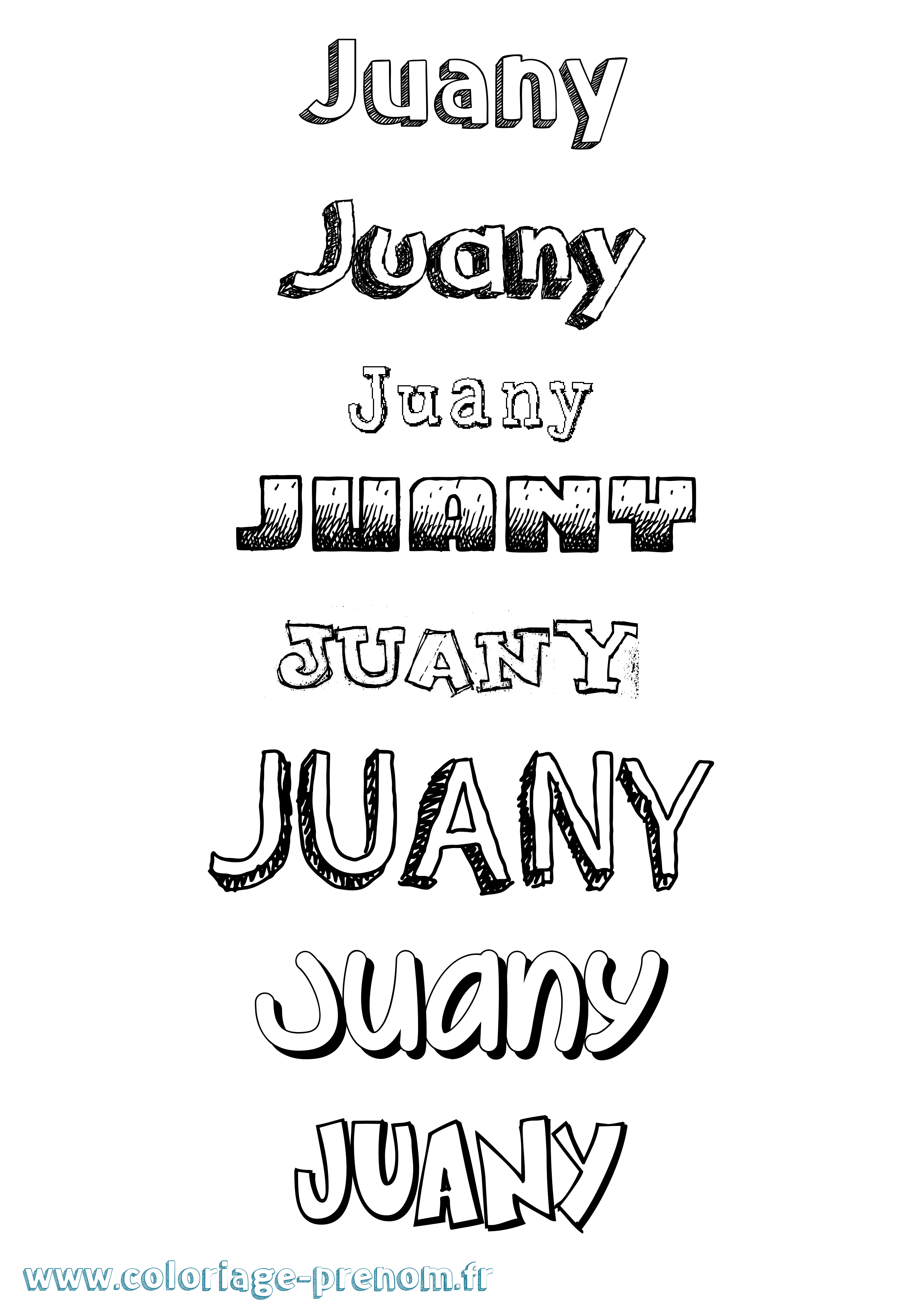 Coloriage Juany Dessiné Coloriage prénom Juany Dessiné