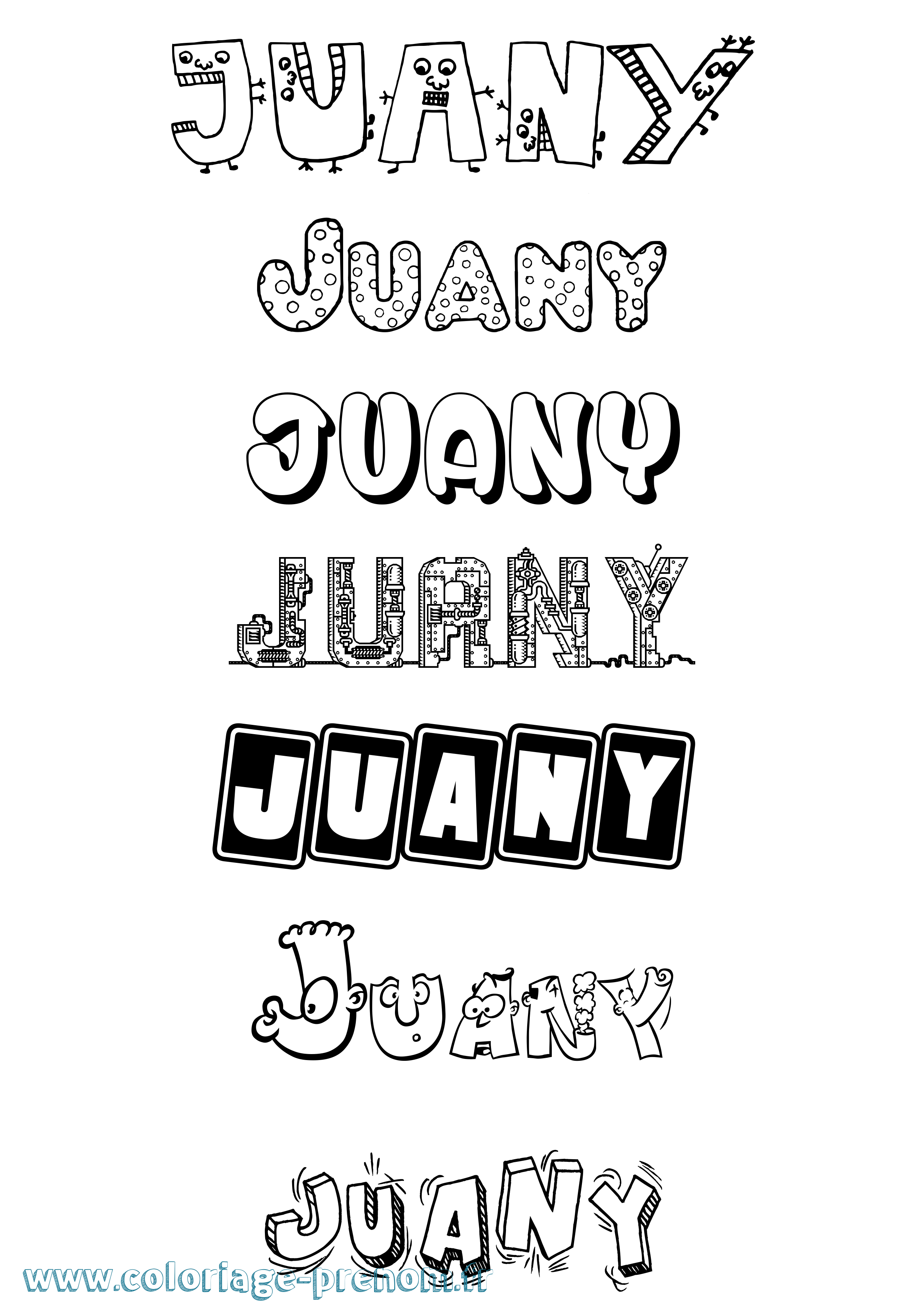 Coloriage Juany Fun Coloriage prénom Juany Fun