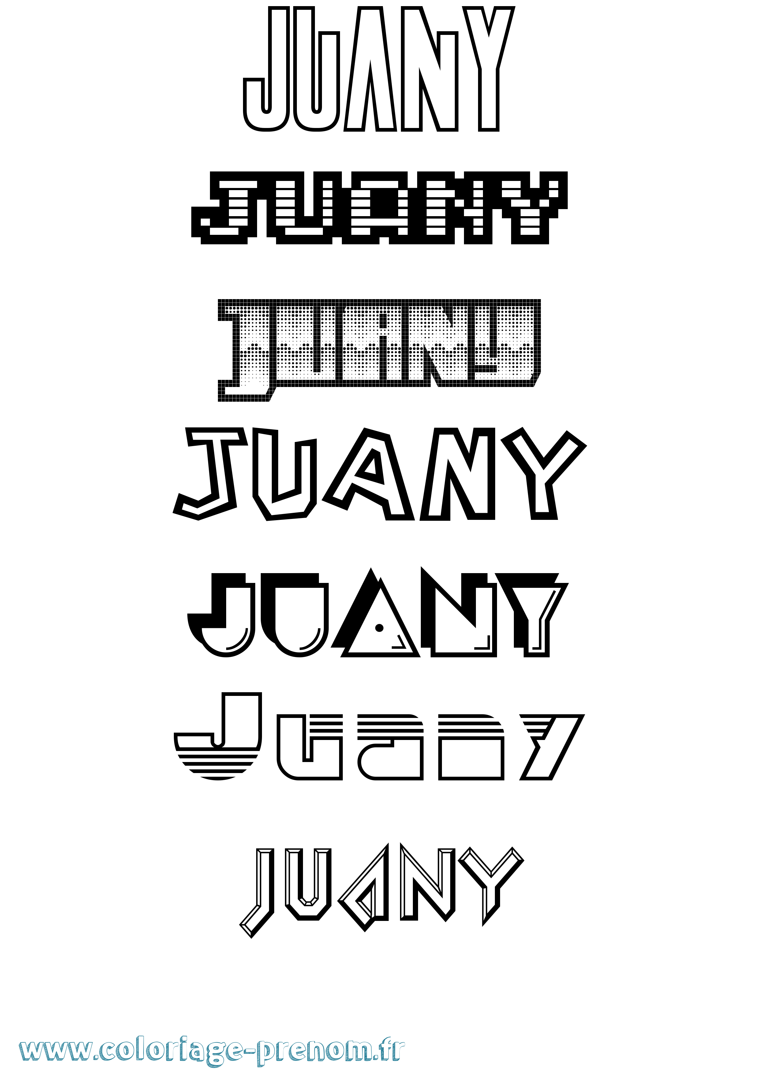 Coloriage Juany Jeux Vidéos Coloriage prénom Juany Jeux Vidéos