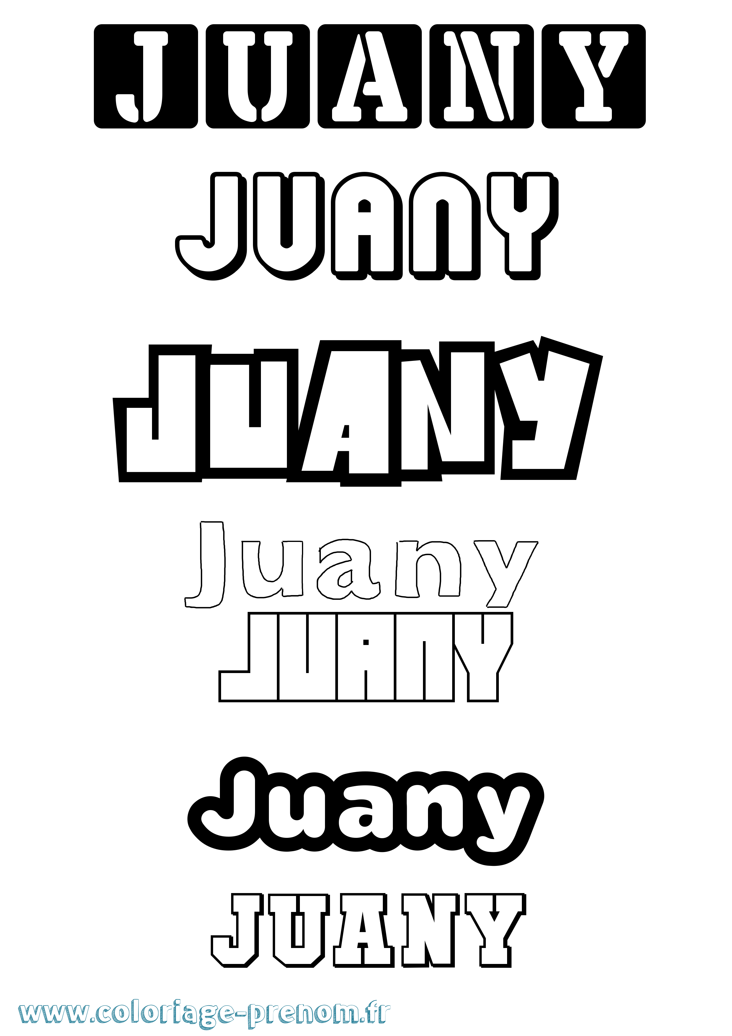 Coloriage Juany Simple Coloriage prénom Juany Simple