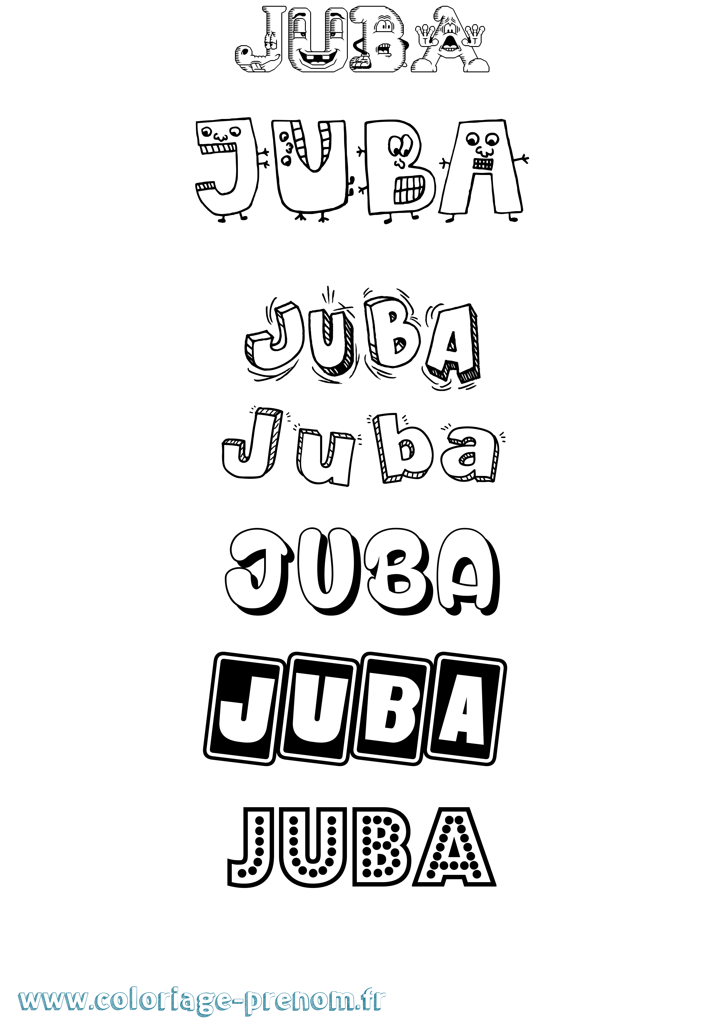 Coloriage Juba Fun Coloriage prénom Juba Fun