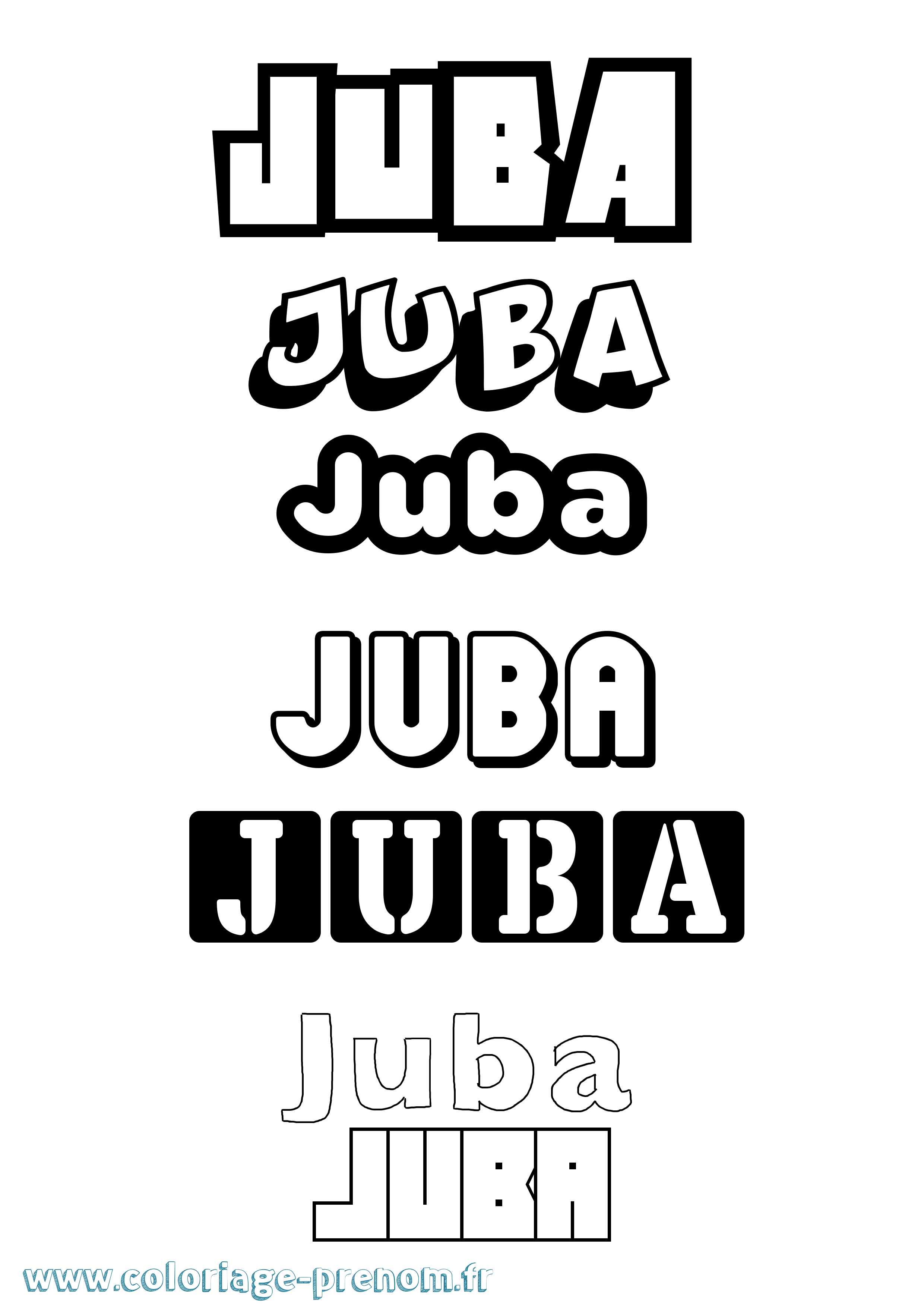Coloriage Juba Simple Coloriage prénom Juba Simple