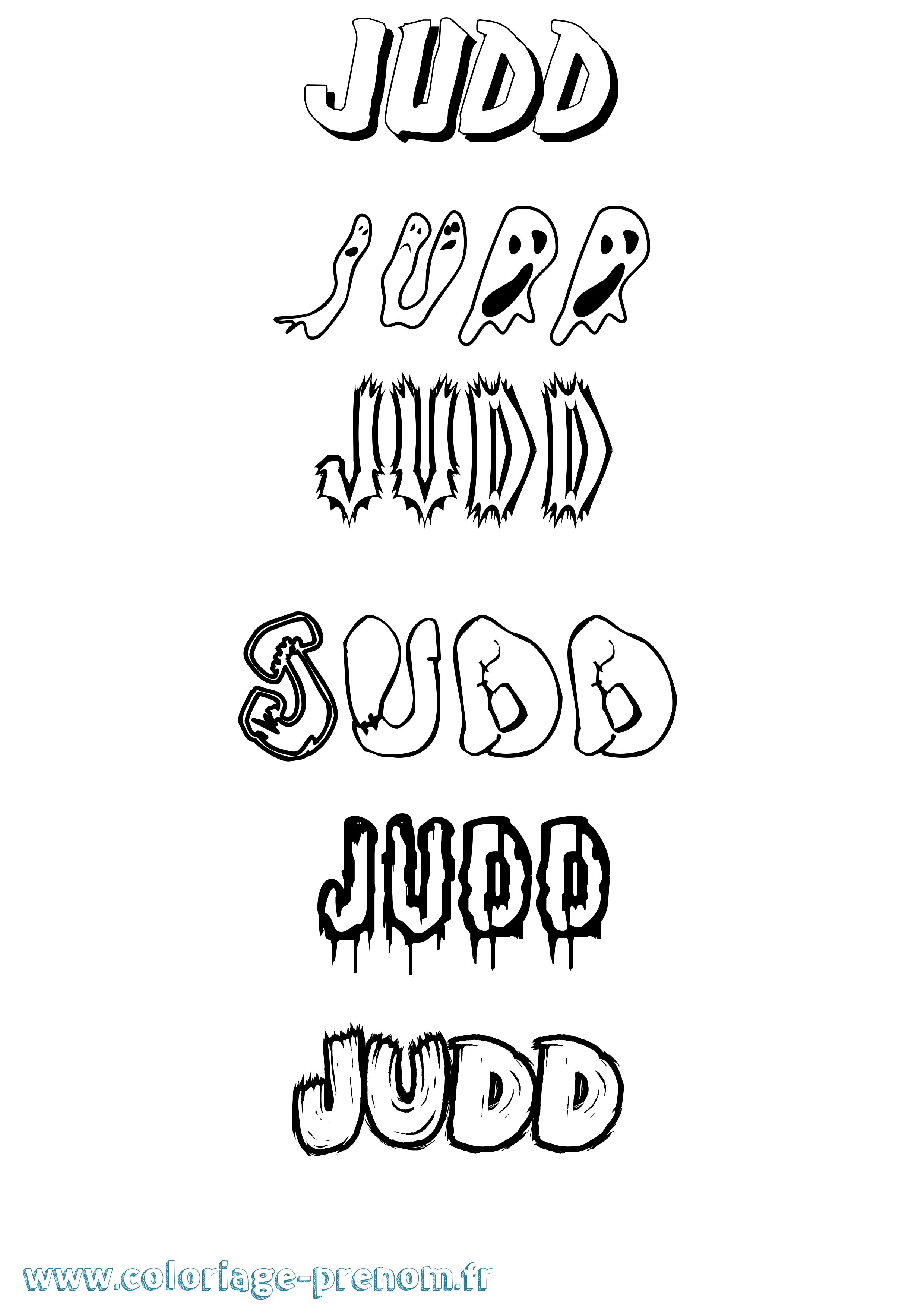 Coloriage Judd Frisson Coloriage prénom Judd Frisson
