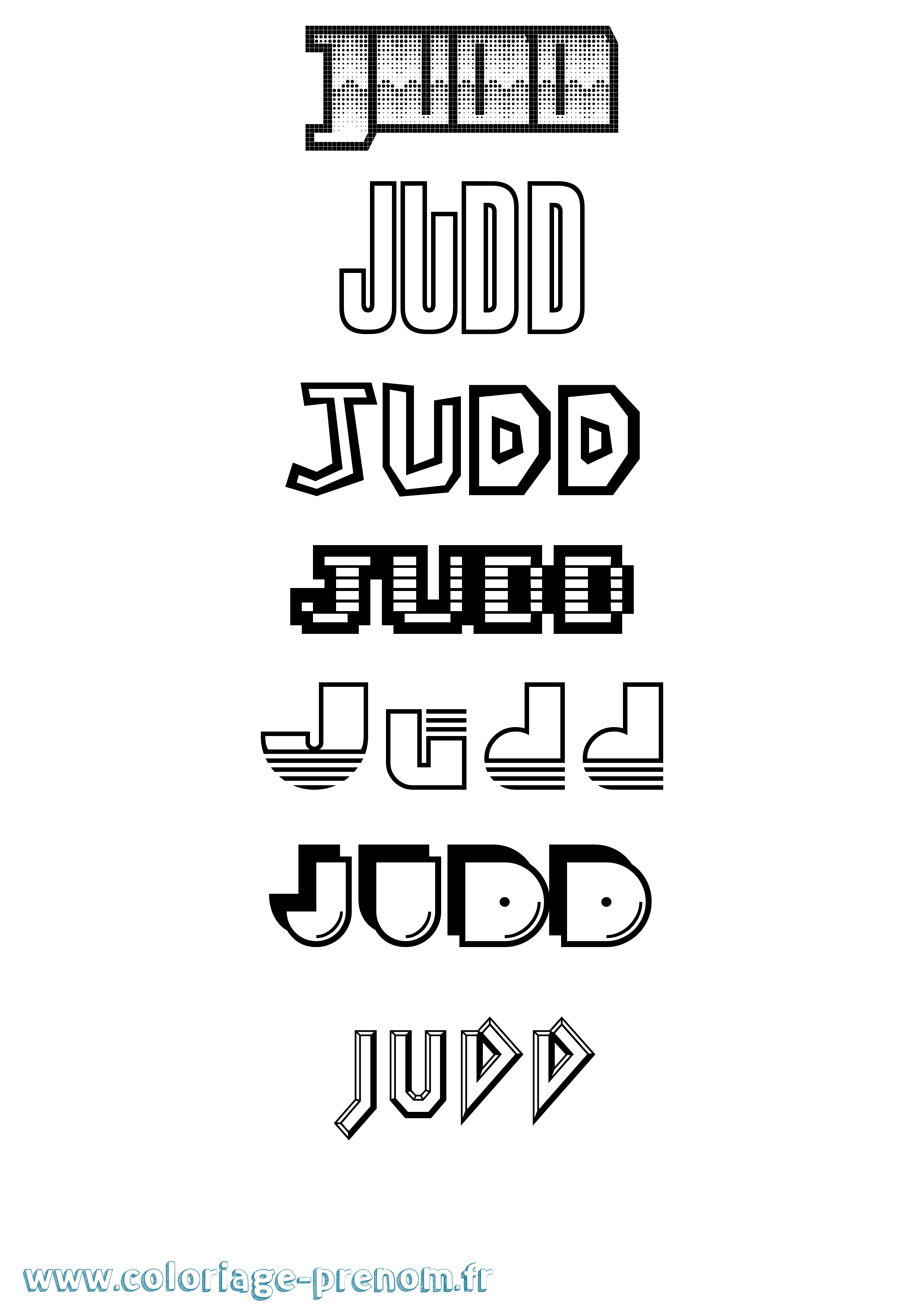 Coloriage Judd Jeux Vidéos Coloriage prénom Judd Jeux Vidéos