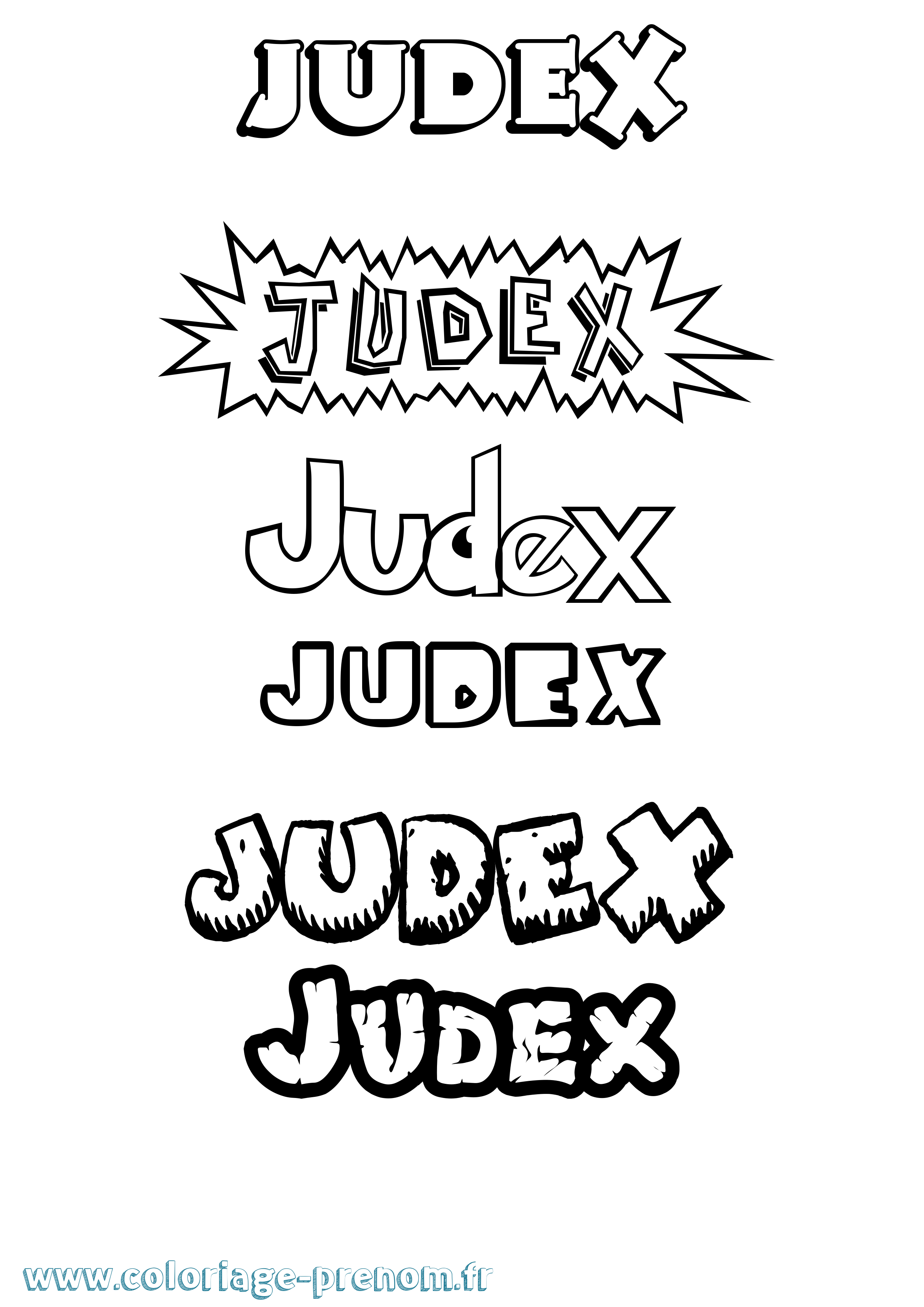Coloriage Judex Dessin Animé Coloriage prénom Judex Dessin Animé