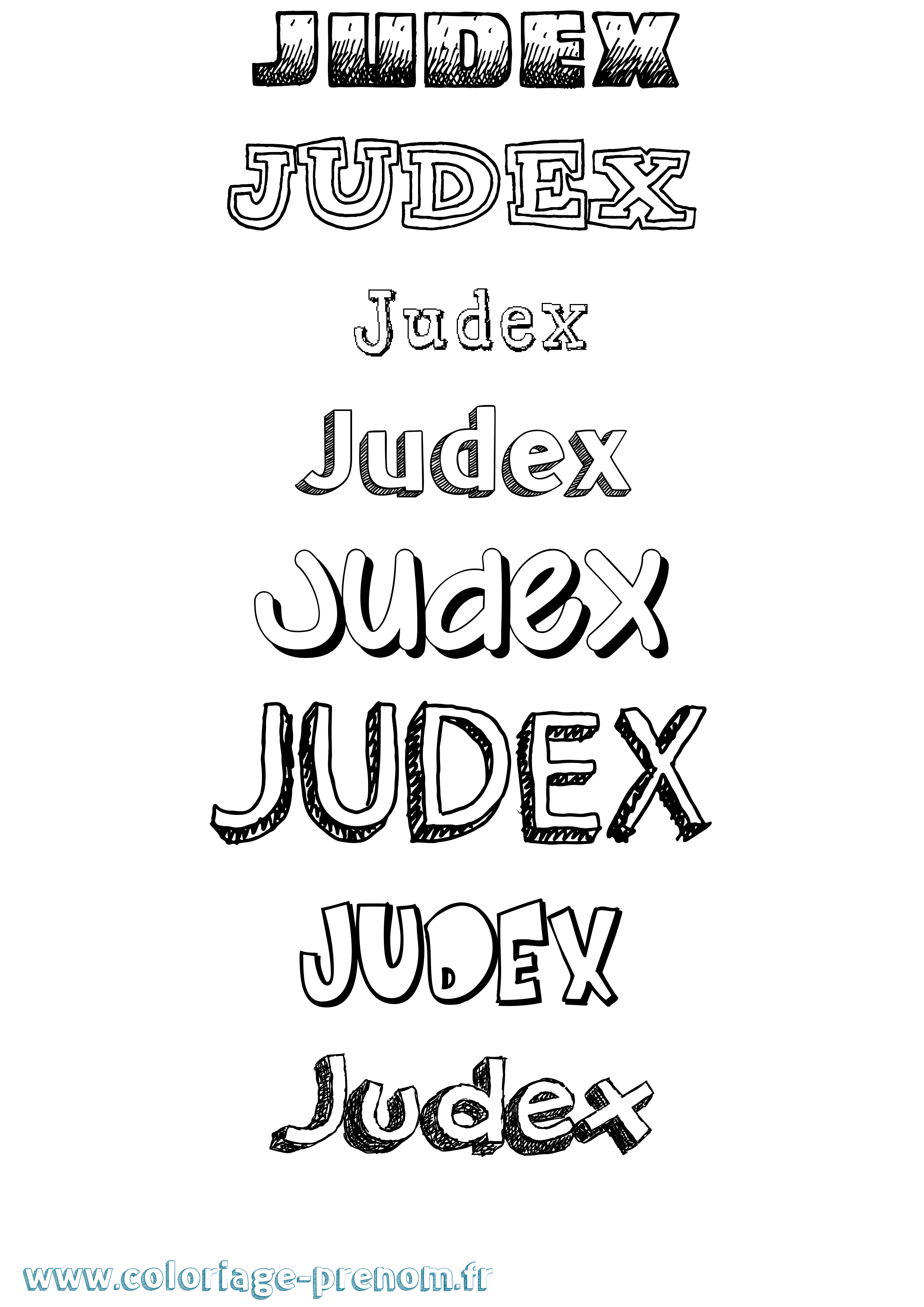 Coloriage Judex Dessiné Coloriage prénom Judex Dessiné