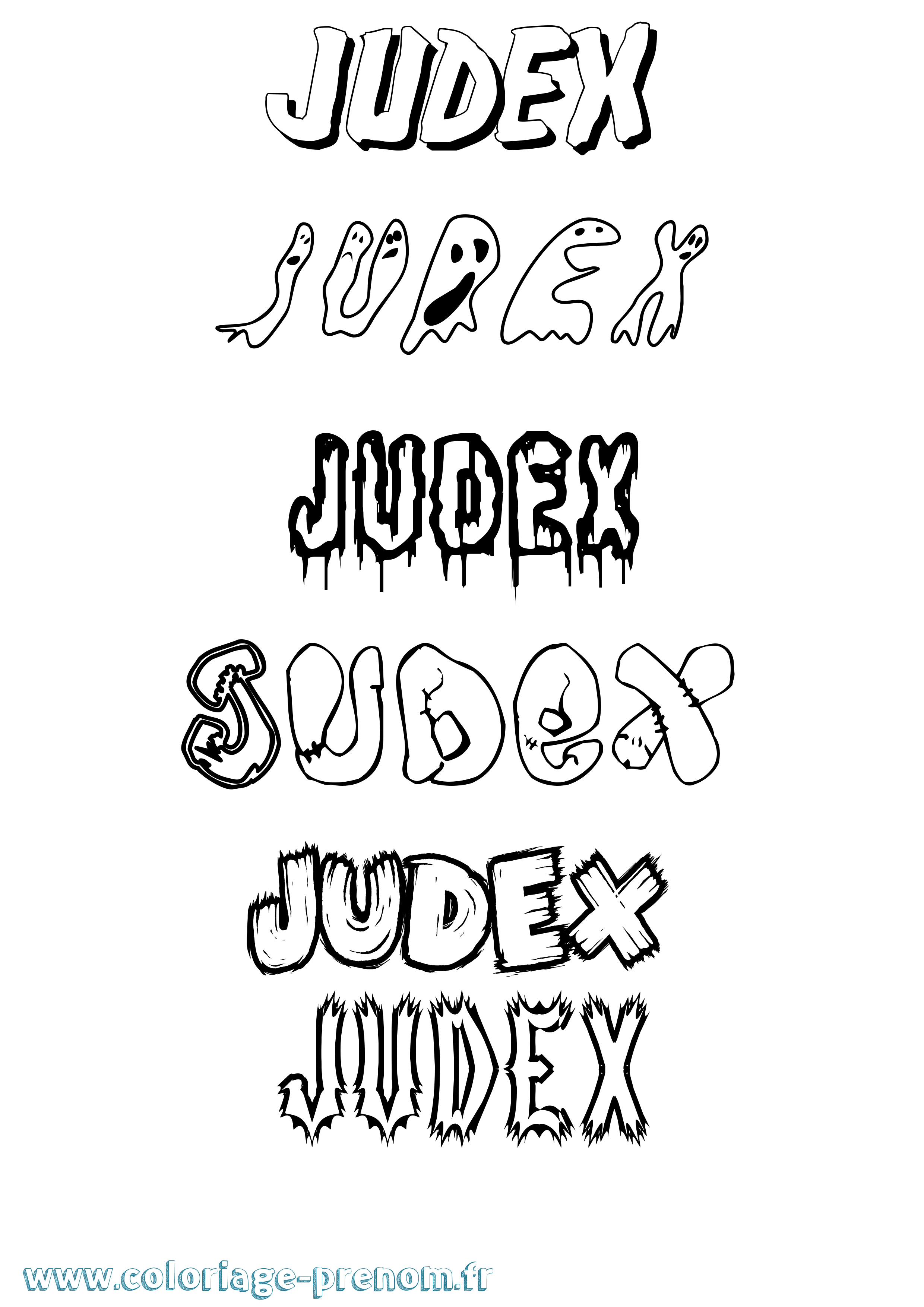Coloriage Judex Frisson Coloriage prénom Judex Frisson