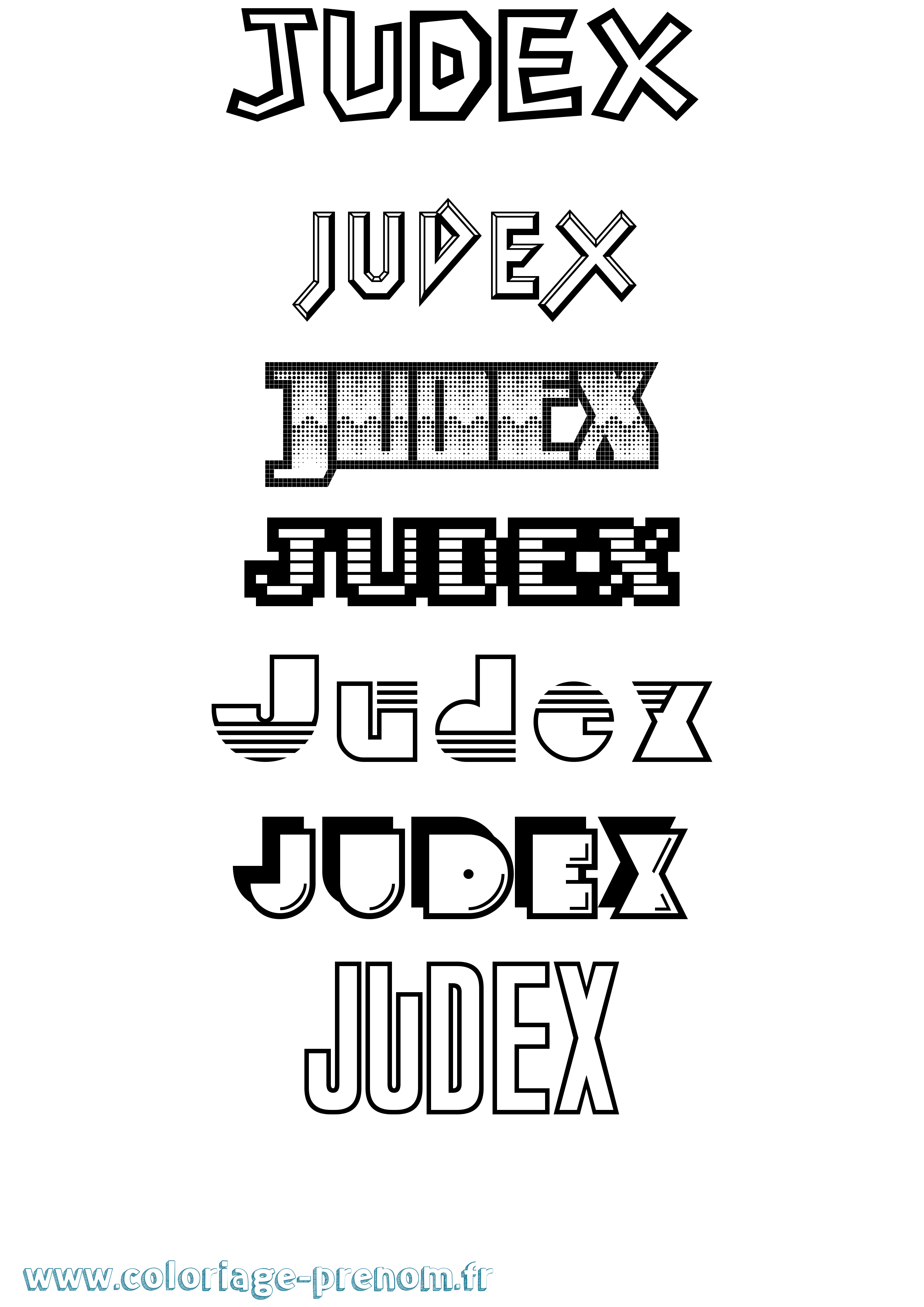 Coloriage Judex Jeux Vidéos Coloriage prénom Judex Jeux Vidéos