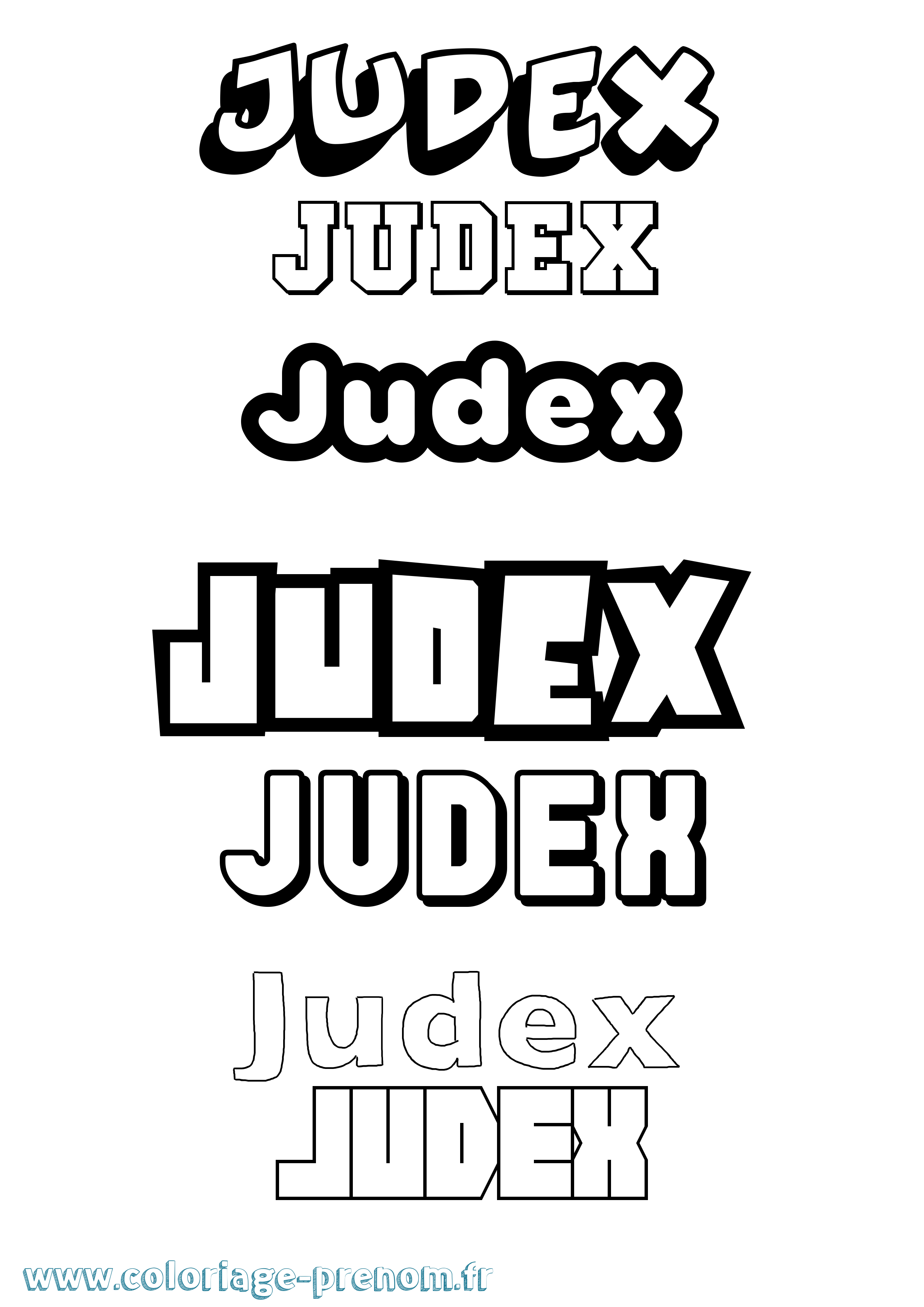 Coloriage Judex Simple Coloriage prénom Judex Simple