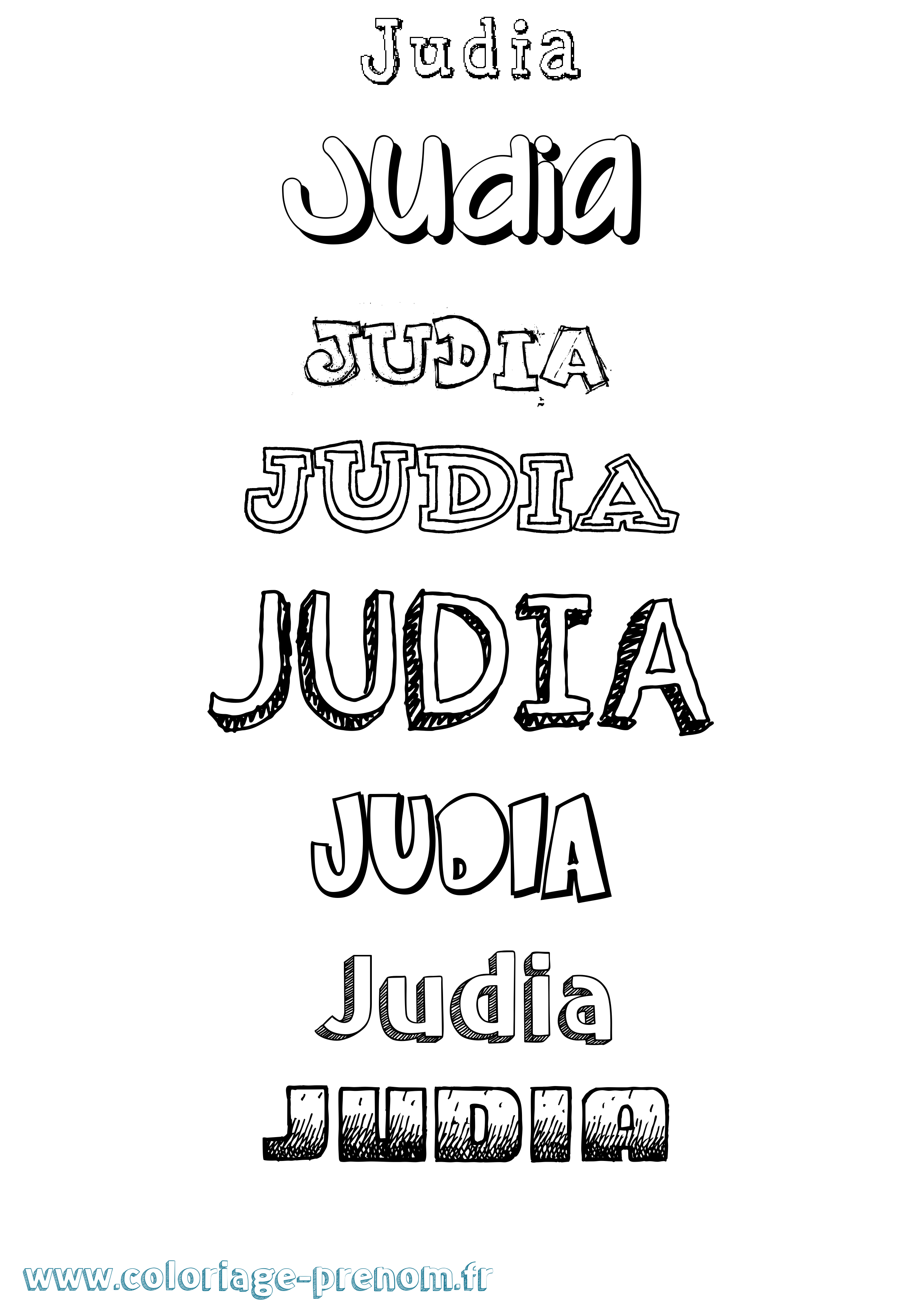 Coloriage Judia Dessiné Coloriage prénom Judia Dessiné