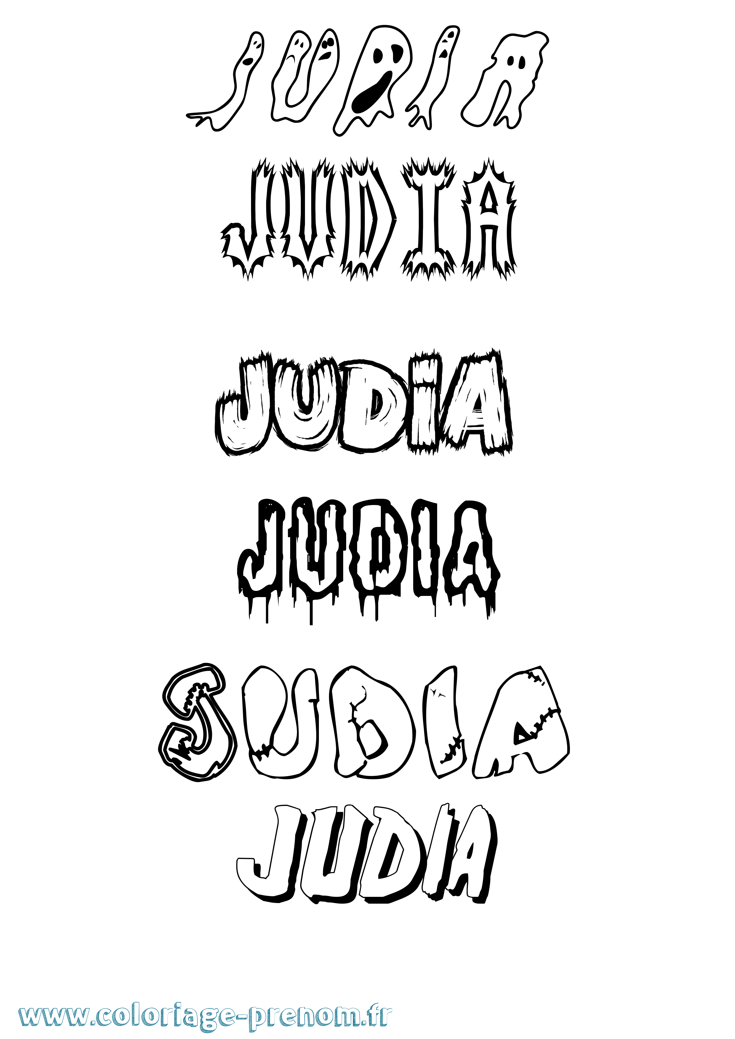 Coloriage Judia Frisson Coloriage prénom Judia Frisson