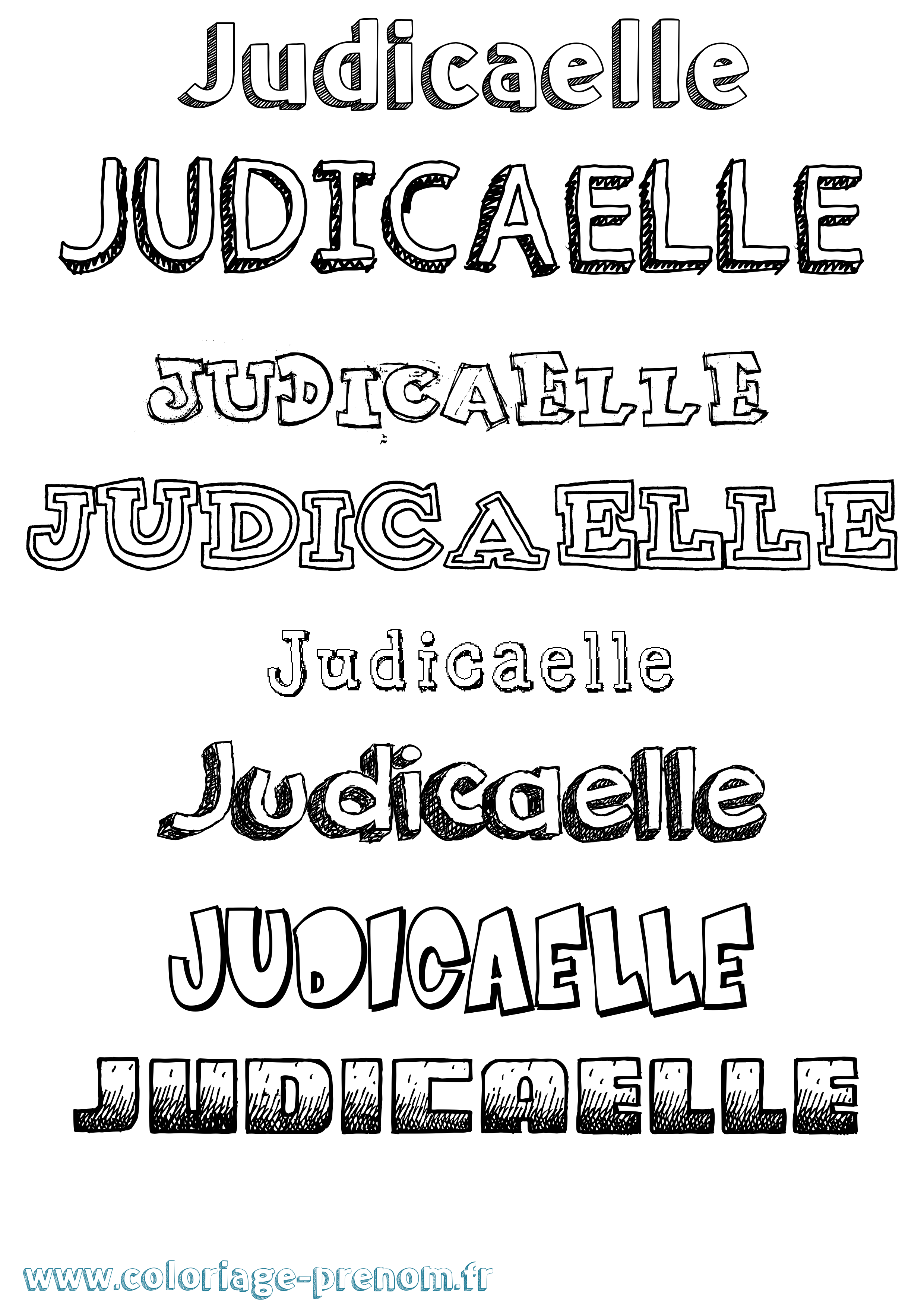 Coloriage Judicaelle Dessiné Coloriage prénom Judicaelle Dessiné