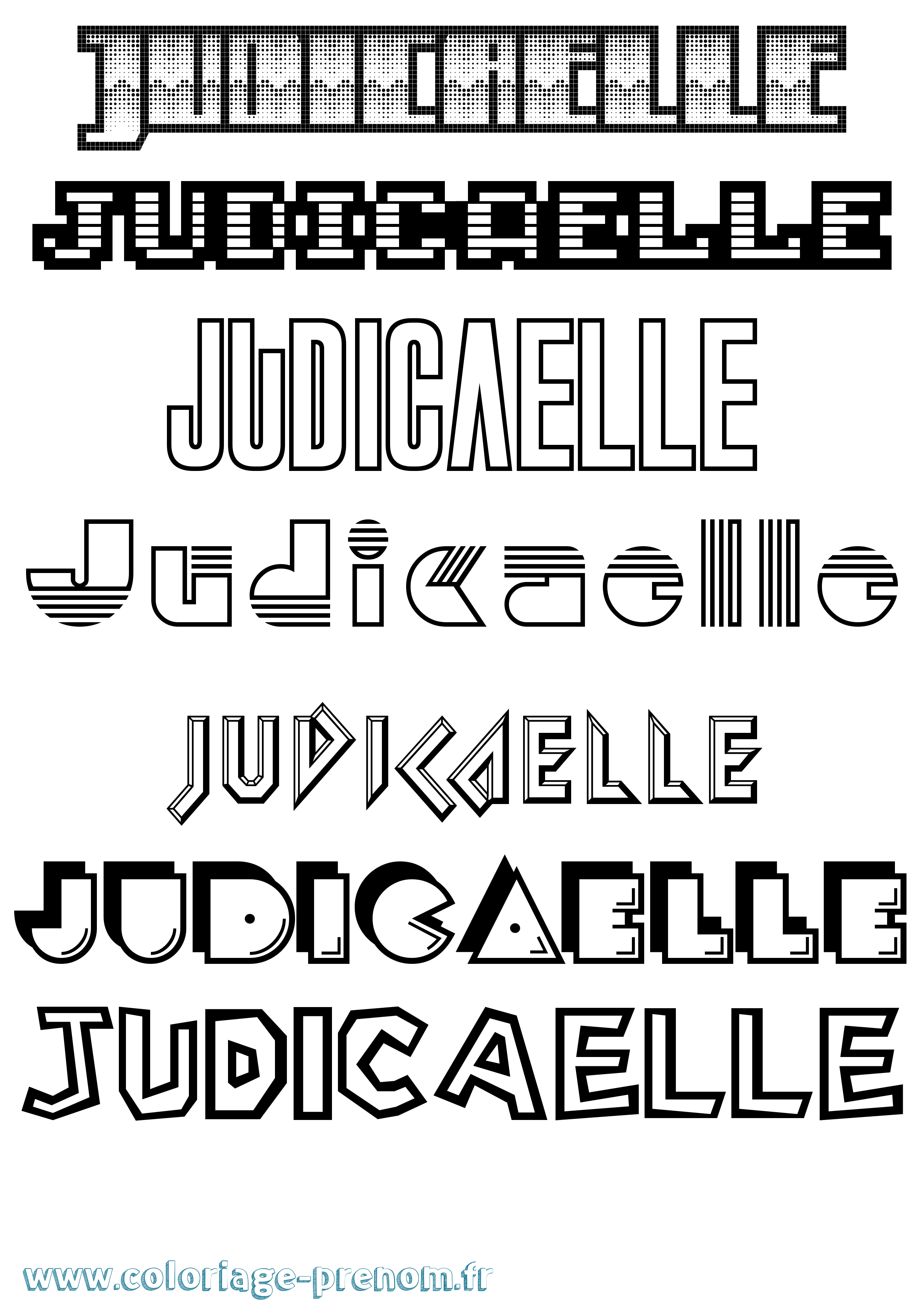 Coloriage Judicaelle Jeux Vidéos Coloriage prénom Judicaelle Jeux Vidéos