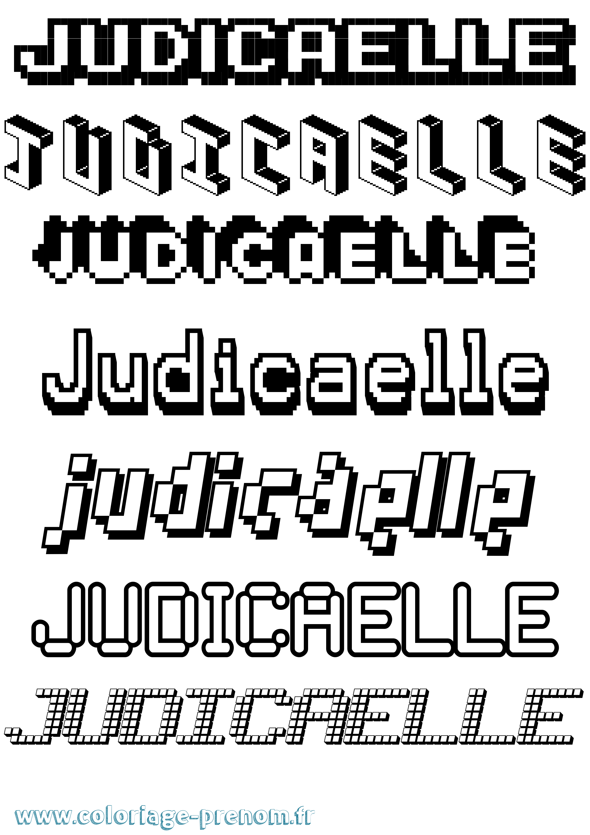 Coloriage Judicaelle Pixel Coloriage prénom Judicaelle Pixel