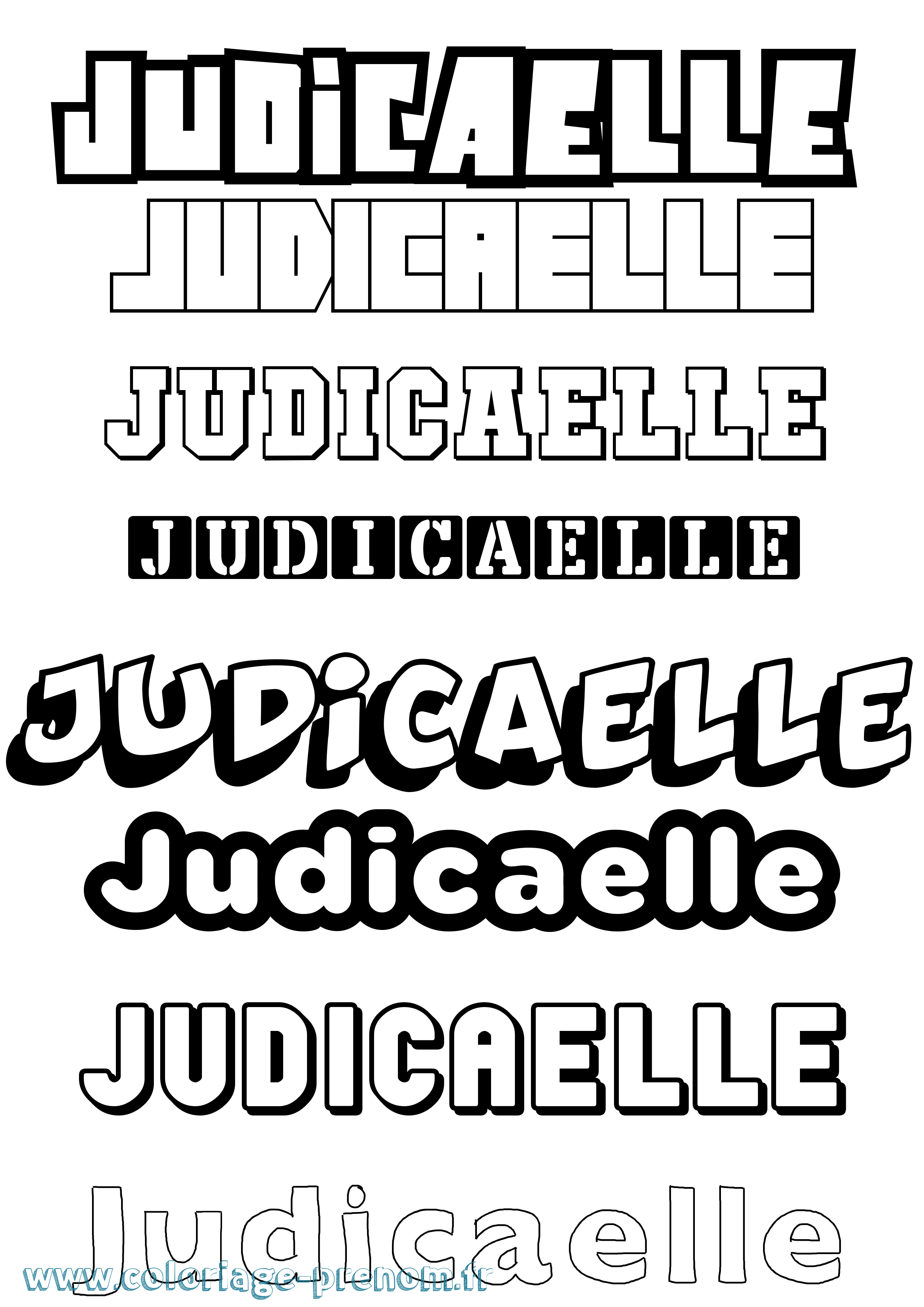 Coloriage Judicaelle Simple Coloriage prénom Judicaelle Simple