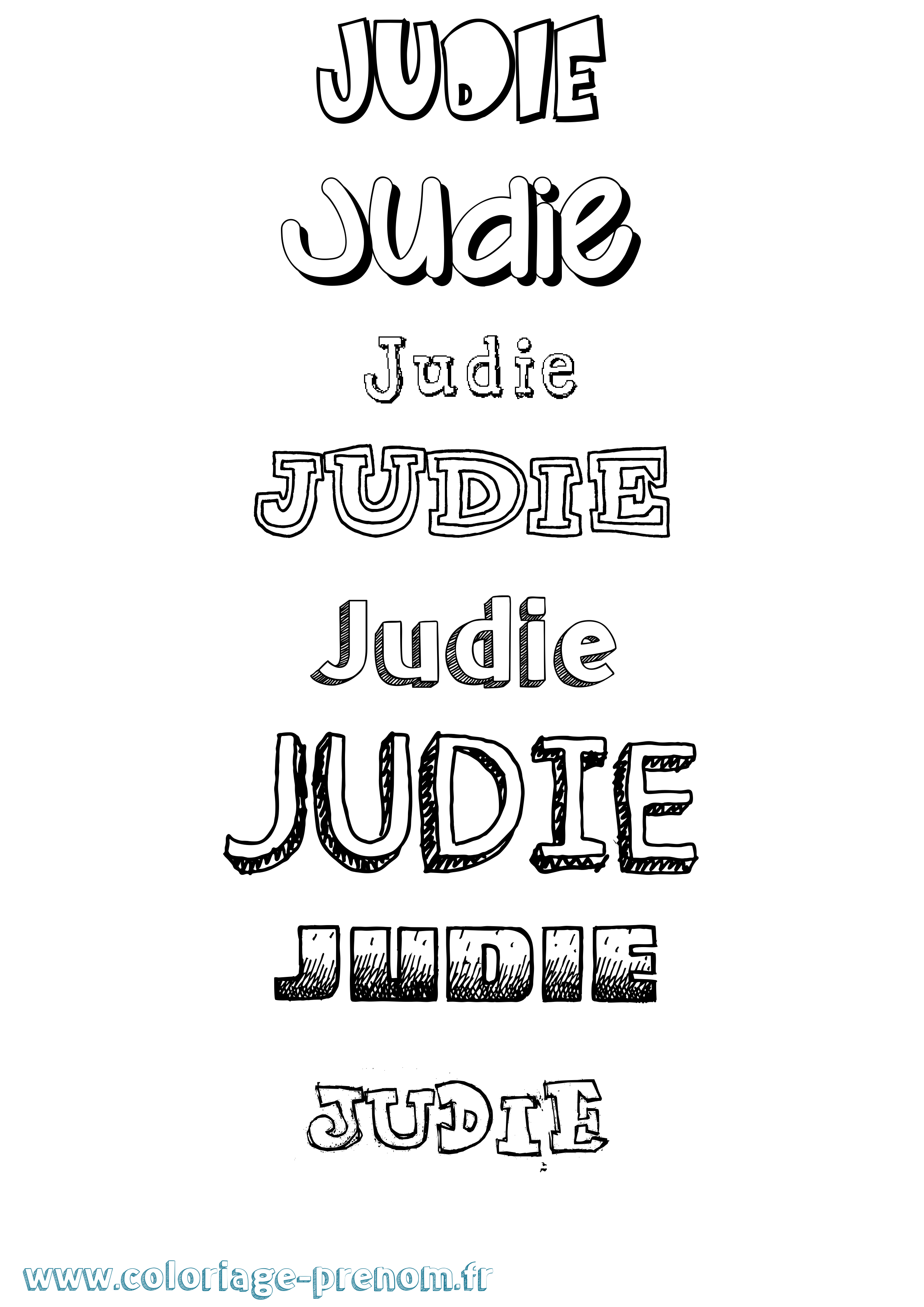 Coloriage Judie Dessiné Coloriage prénom Judie Dessiné