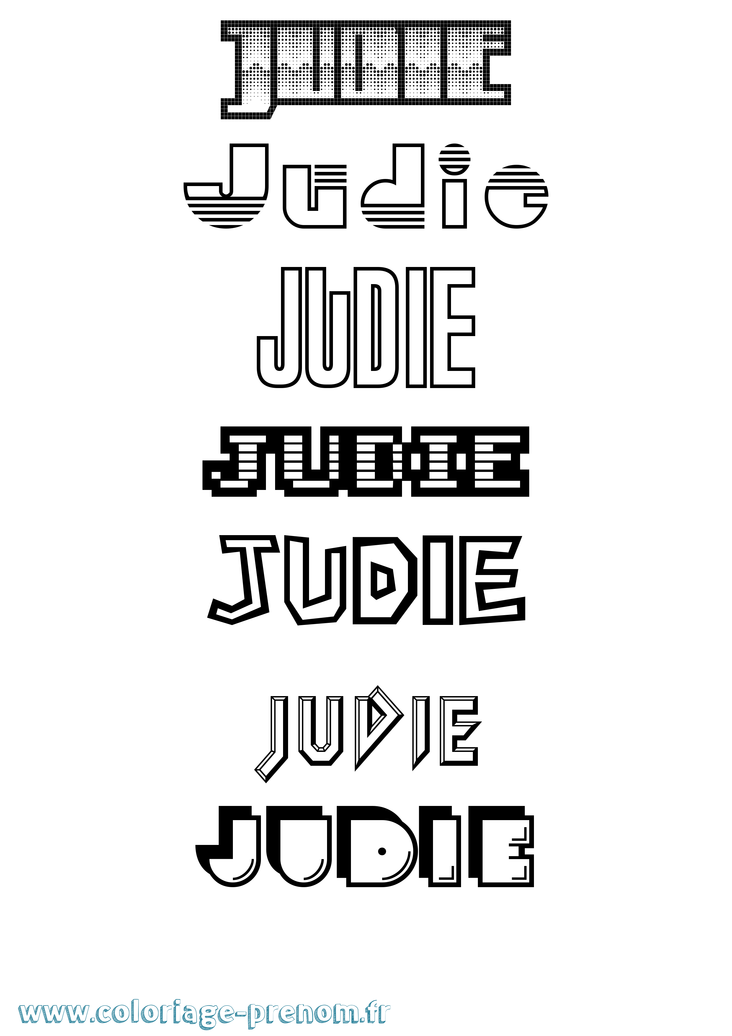 Coloriage Judie Jeux Vidéos Coloriage prénom Judie Jeux Vidéos