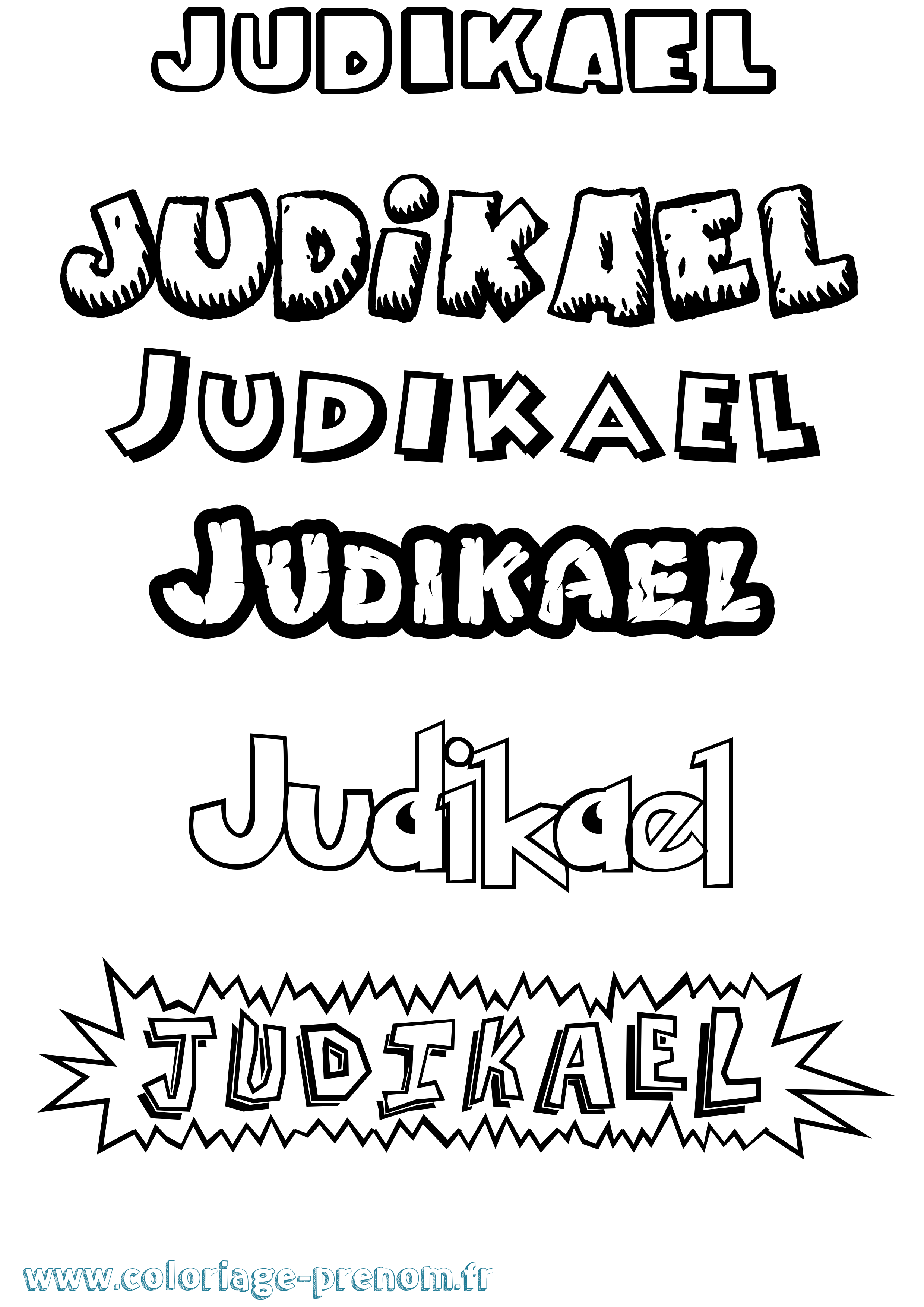 Coloriage Judikael Dessin Animé Coloriage prénom Judikael Dessin Animé