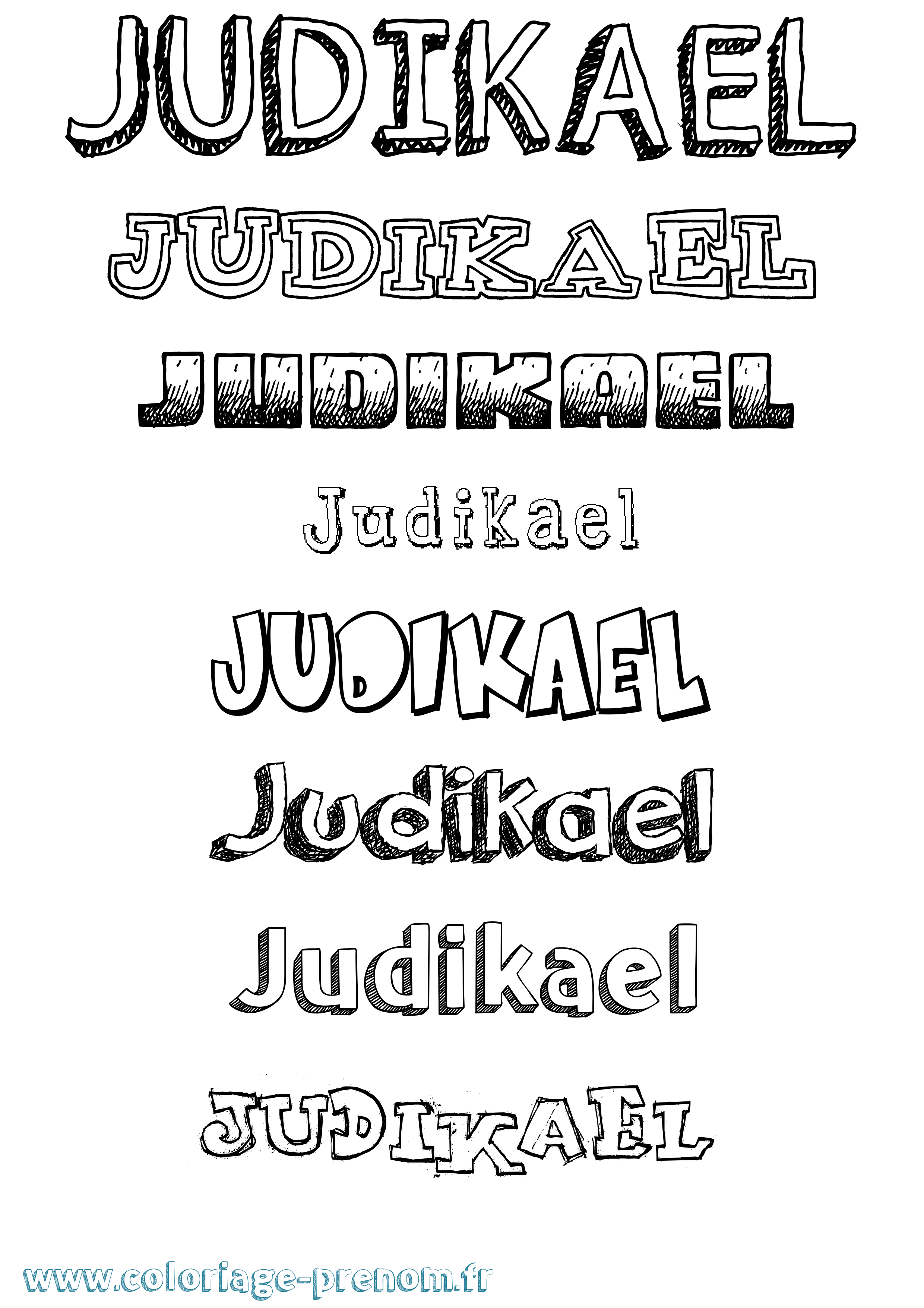 Coloriage Judikael Dessiné Coloriage prénom Judikael Dessiné