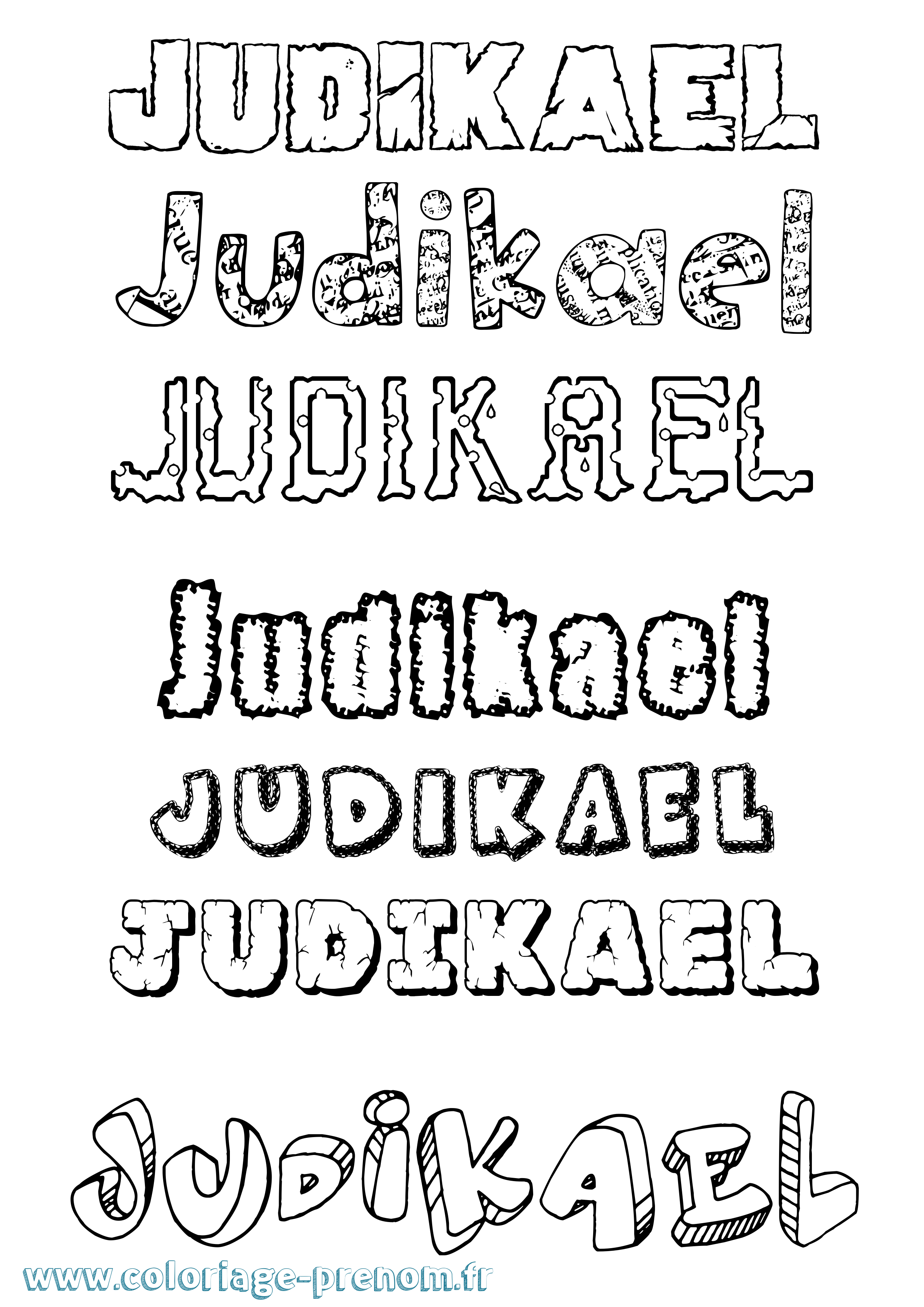 Coloriage Judikael Destructuré Coloriage prénom Judikael Destructuré