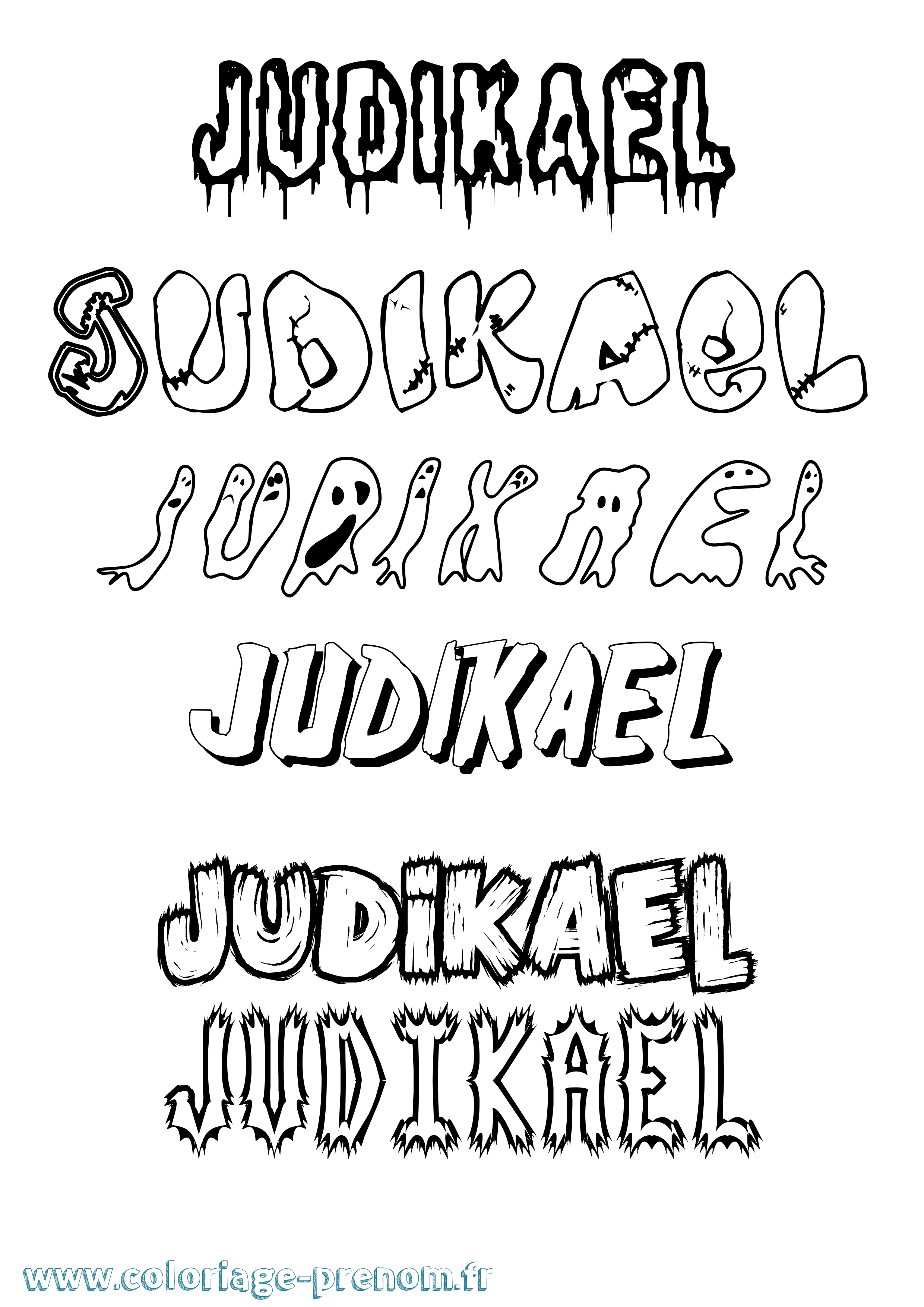 Coloriage Judikael Frisson Coloriage prénom Judikael Frisson