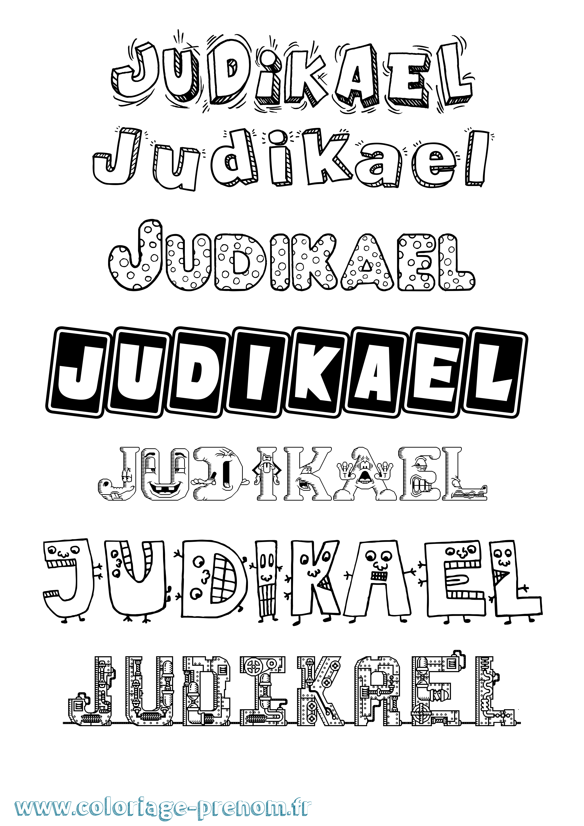 Coloriage Judikael Fun Coloriage prénom Judikael Fun