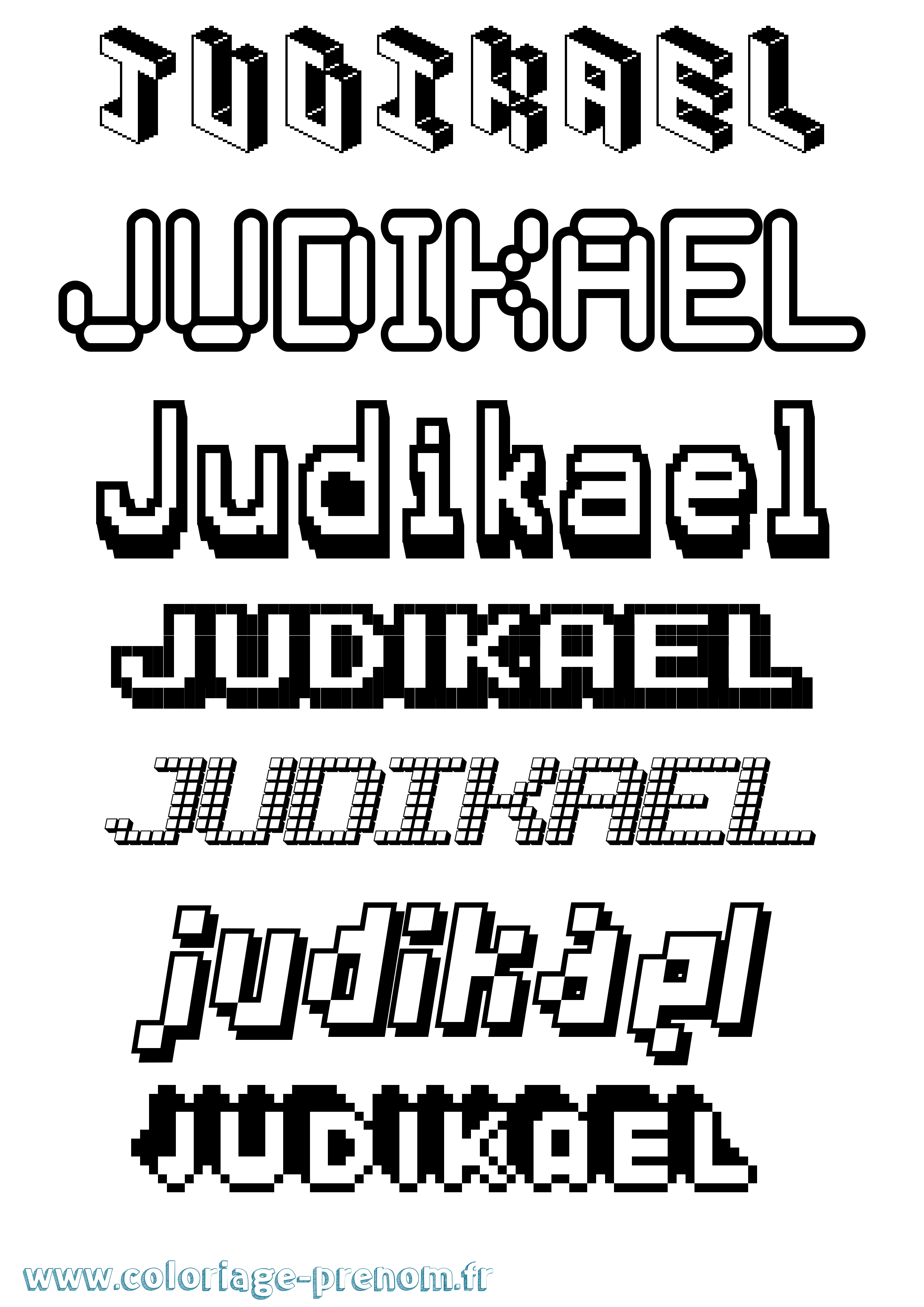 Coloriage Judikael Pixel Coloriage prénom Judikael Pixel