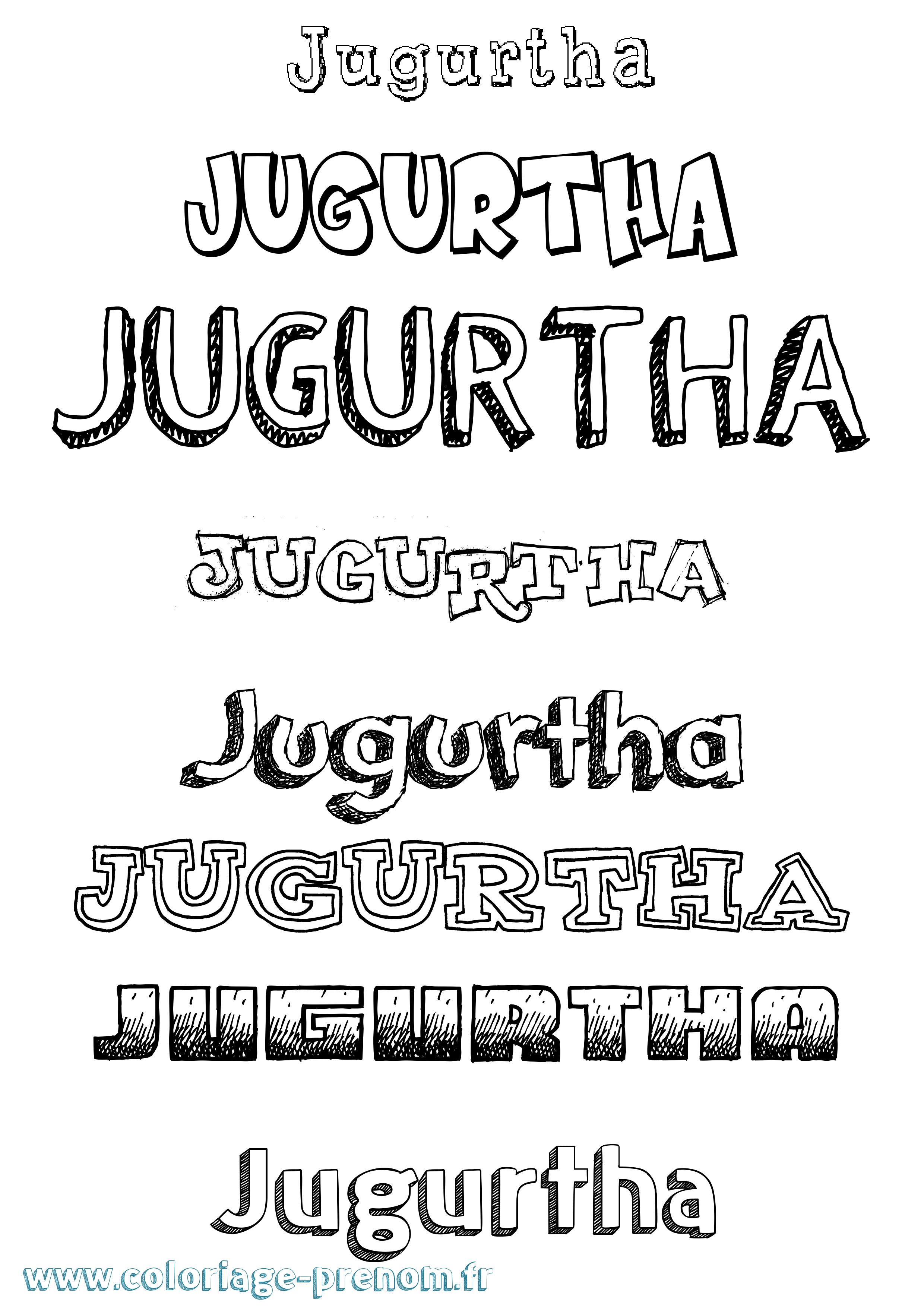 Coloriage Jugurtha Dessiné Coloriage prénom Jugurtha Dessiné