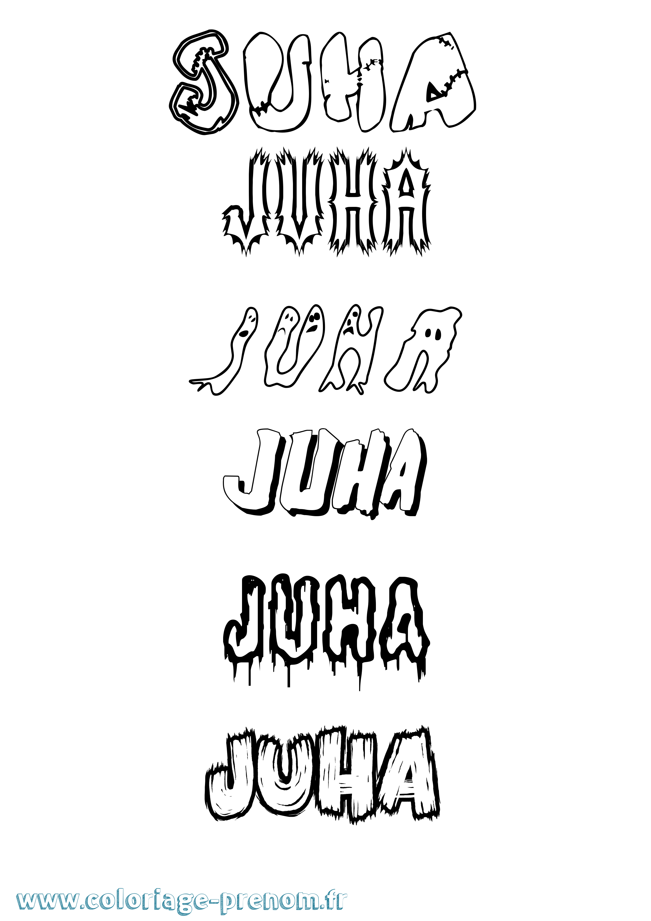 Coloriage Juha Frisson Coloriage prénom Juha Frisson
