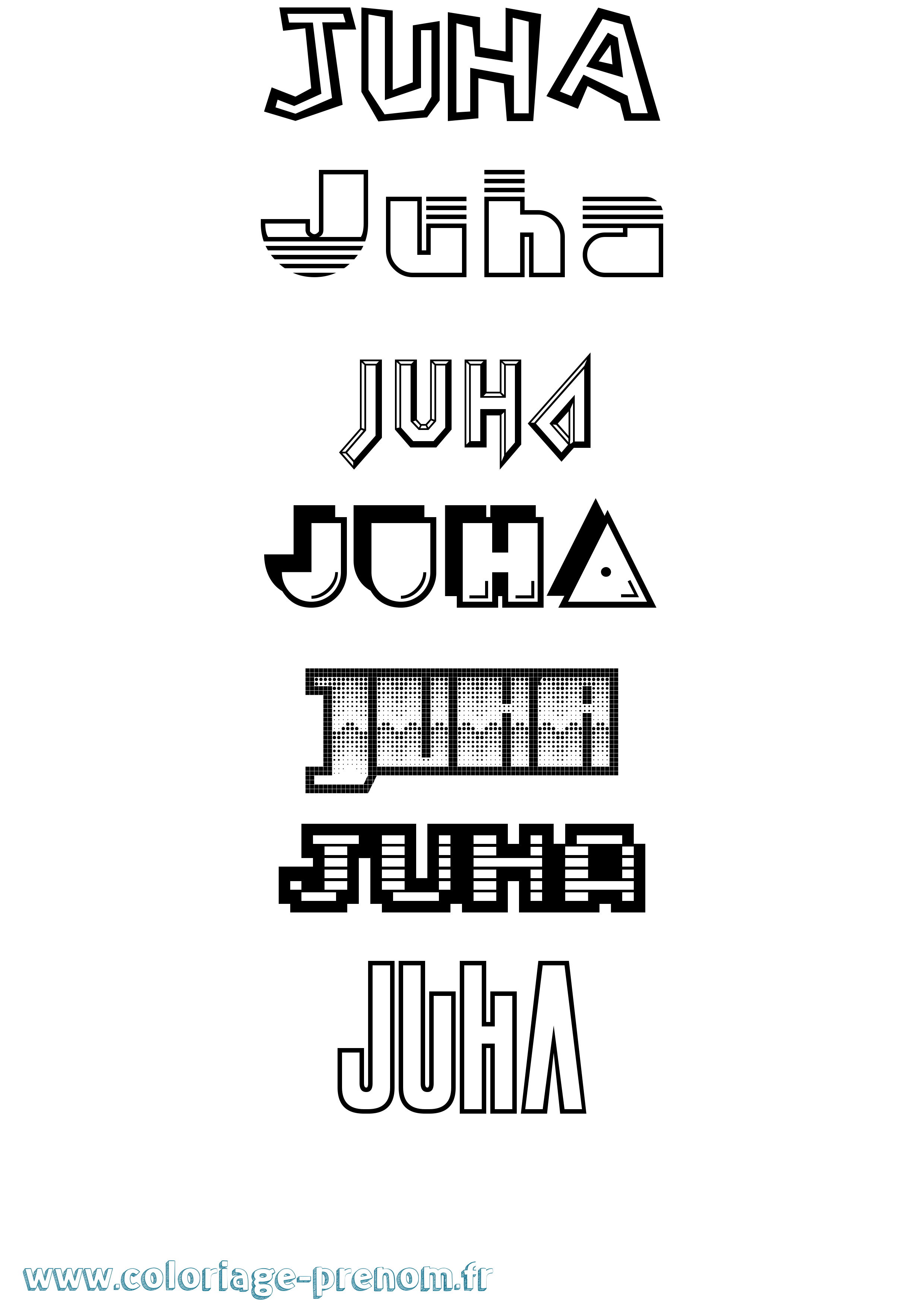 Coloriage Juha Jeux Vidéos Coloriage prénom Juha Jeux Vidéos