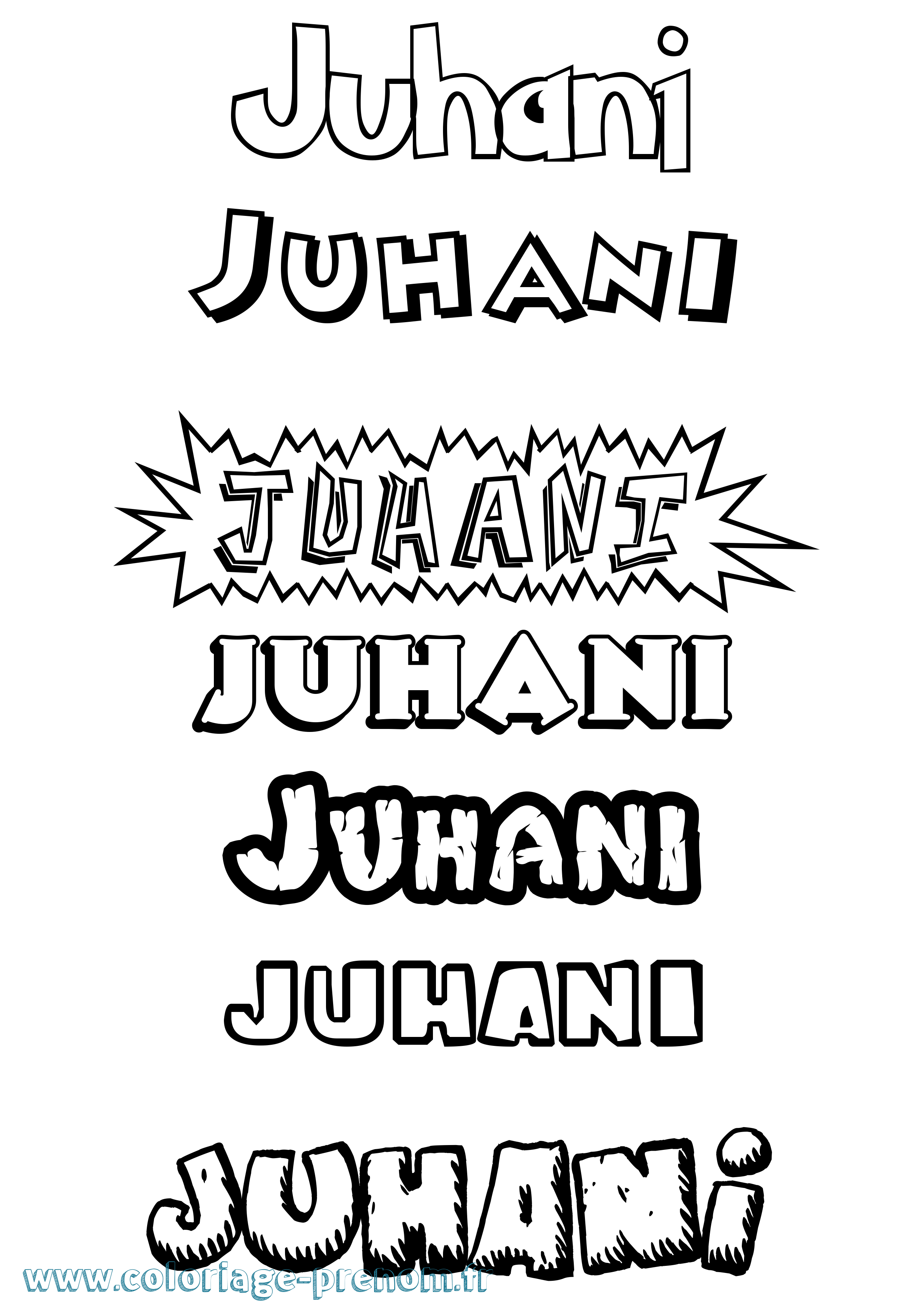 Coloriage Juhani Dessin Animé Coloriage prénom Juhani Dessin Animé