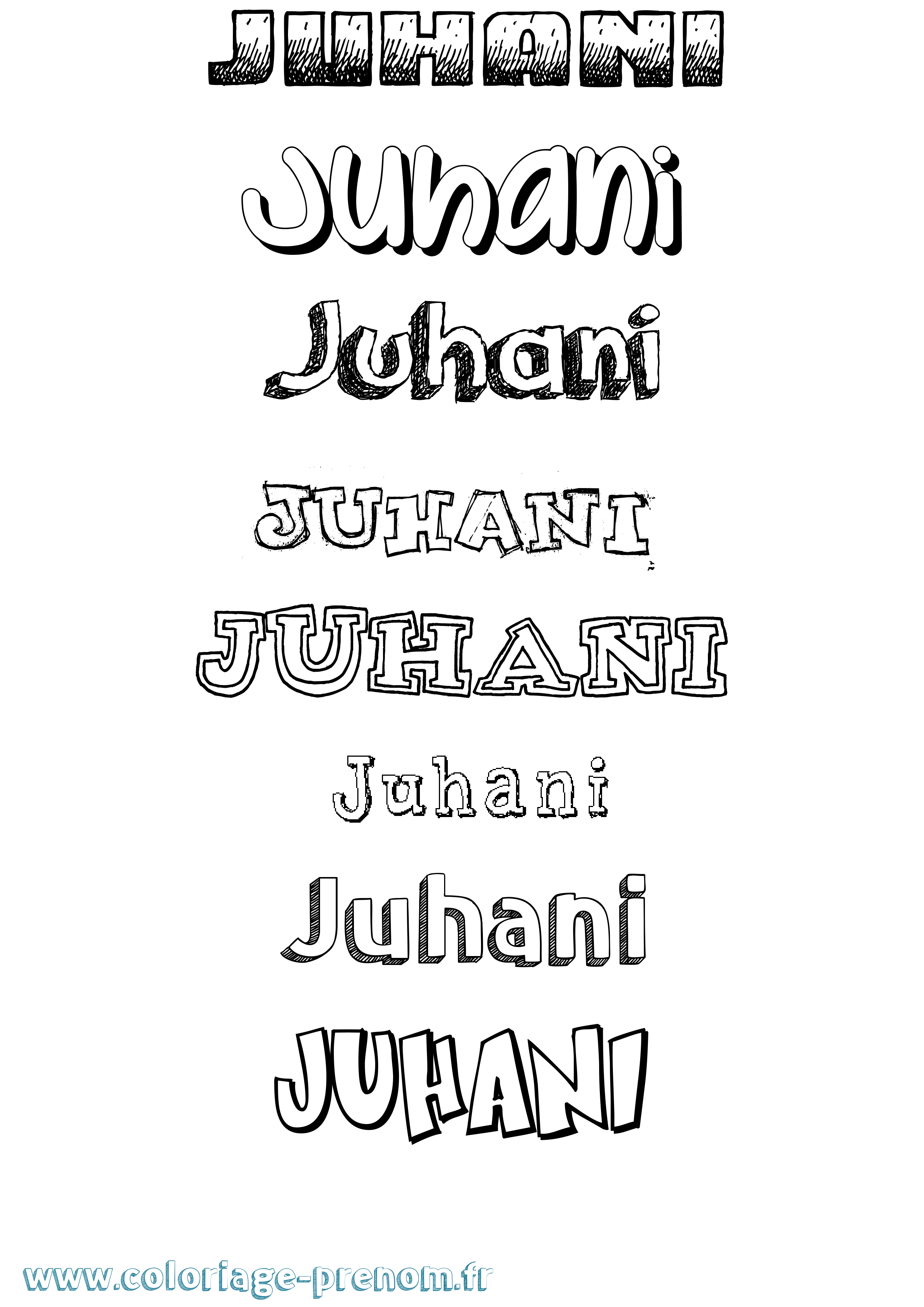 Coloriage Juhani Dessiné Coloriage prénom Juhani Dessiné