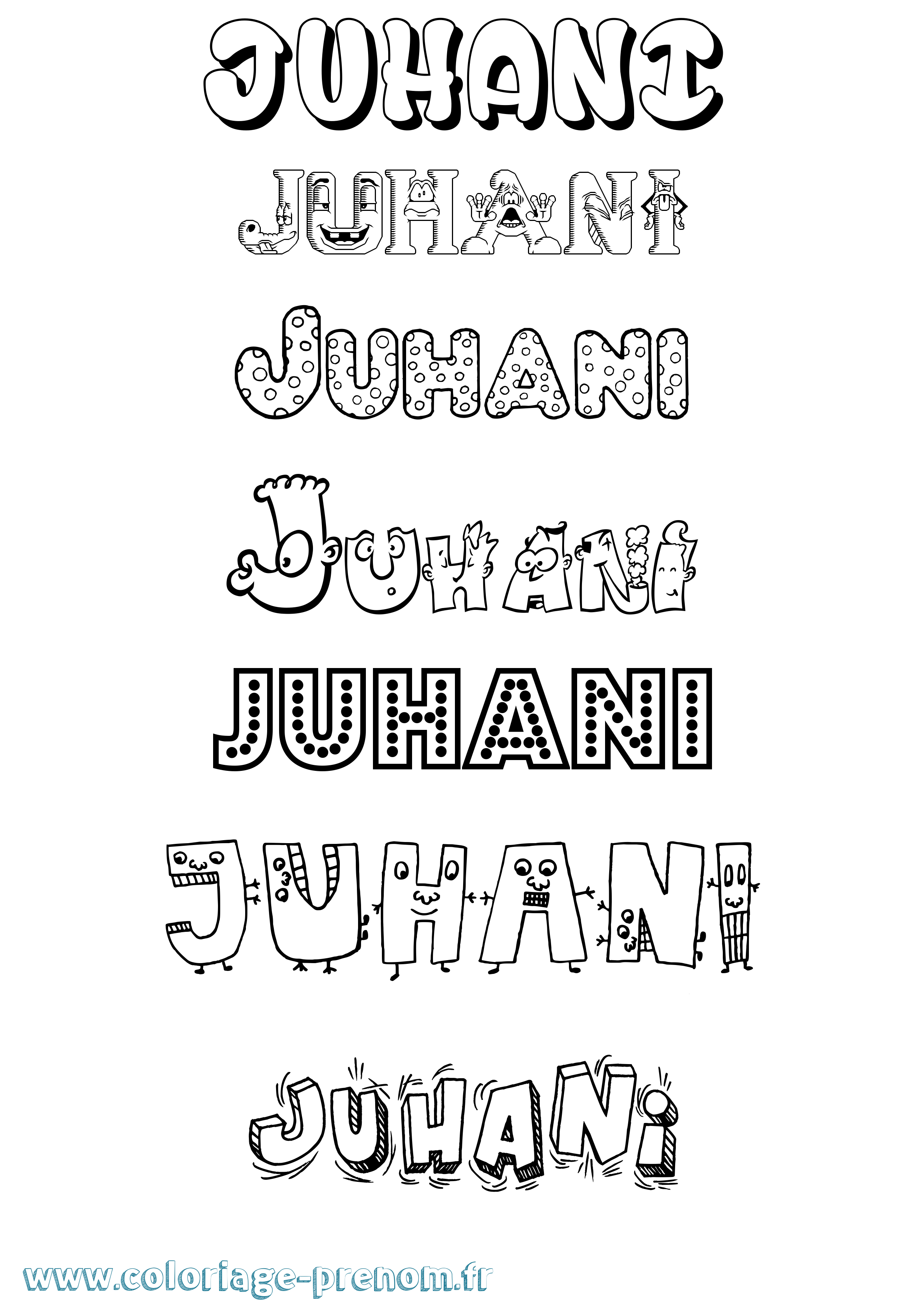Coloriage Juhani Fun Coloriage prénom Juhani Fun