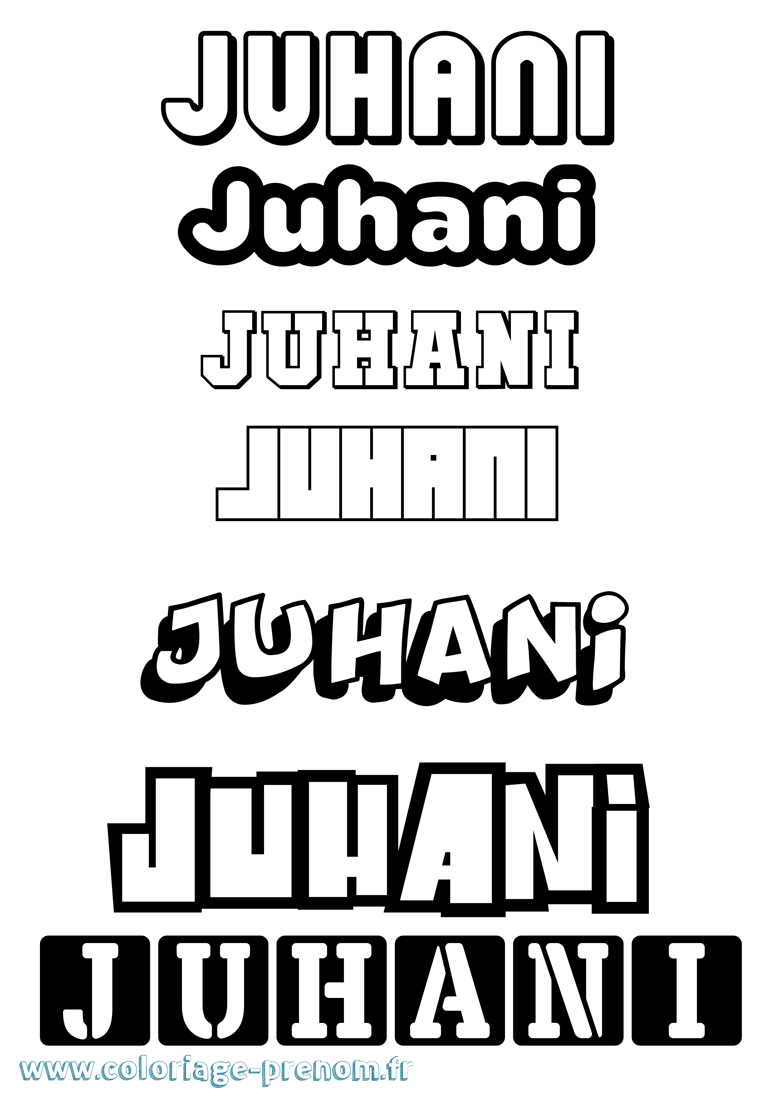 Coloriage Juhani Simple Coloriage prénom Juhani Simple